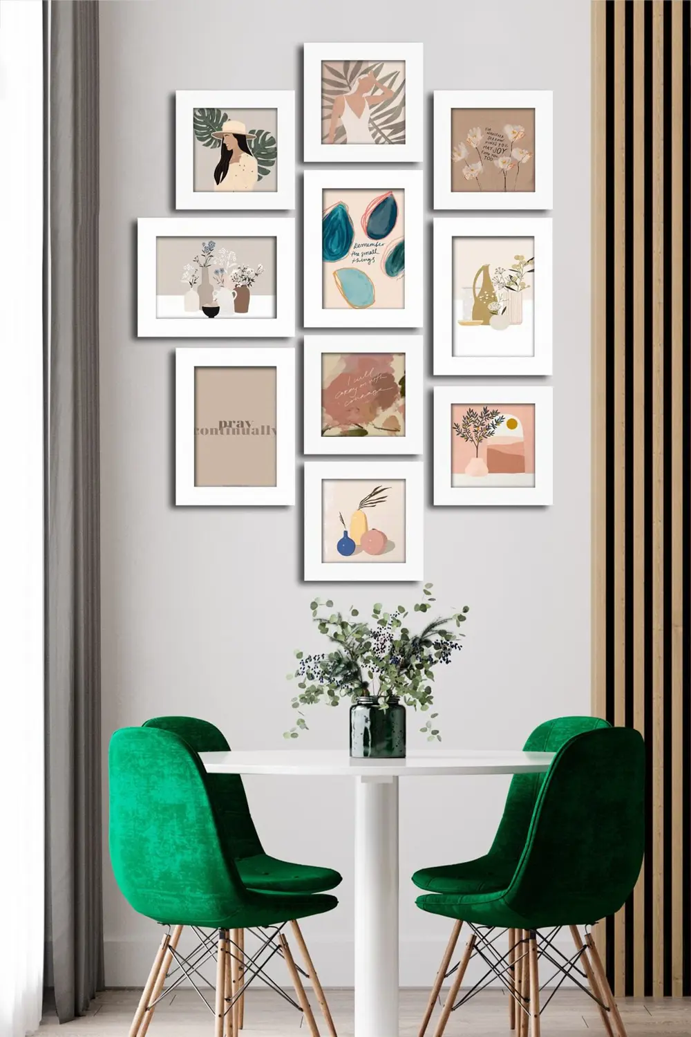 10 Parçalı Çerçeve Görünümlü Mdf Tablo Seti Flm061