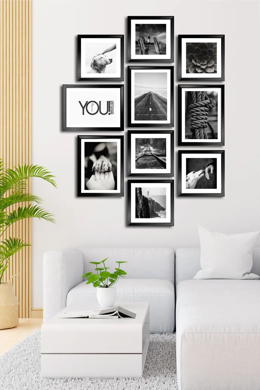 10 Parçalı Çerçeve Görünümlü Mdf Tablo Seti Flm068