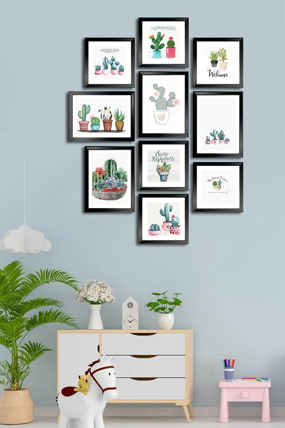 10 Parçalı Çerçeve Görünümlü Mdf Tablo Seti Flm069