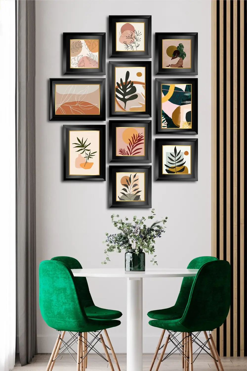 10 Parçalı Çerçeve Görünümlü Mdf Tablo Seti Flm079