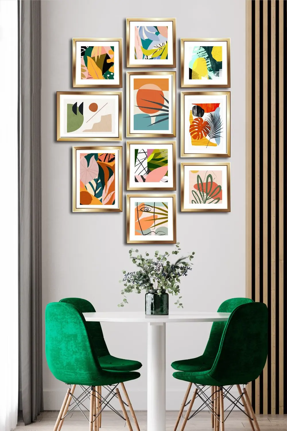 10 Parçalı Çerçeve Görünümlü Mdf Tablo Seti Flm092 10 Parçalı Çerçeve Görünümlü Mdf Tablo Seti Flm092