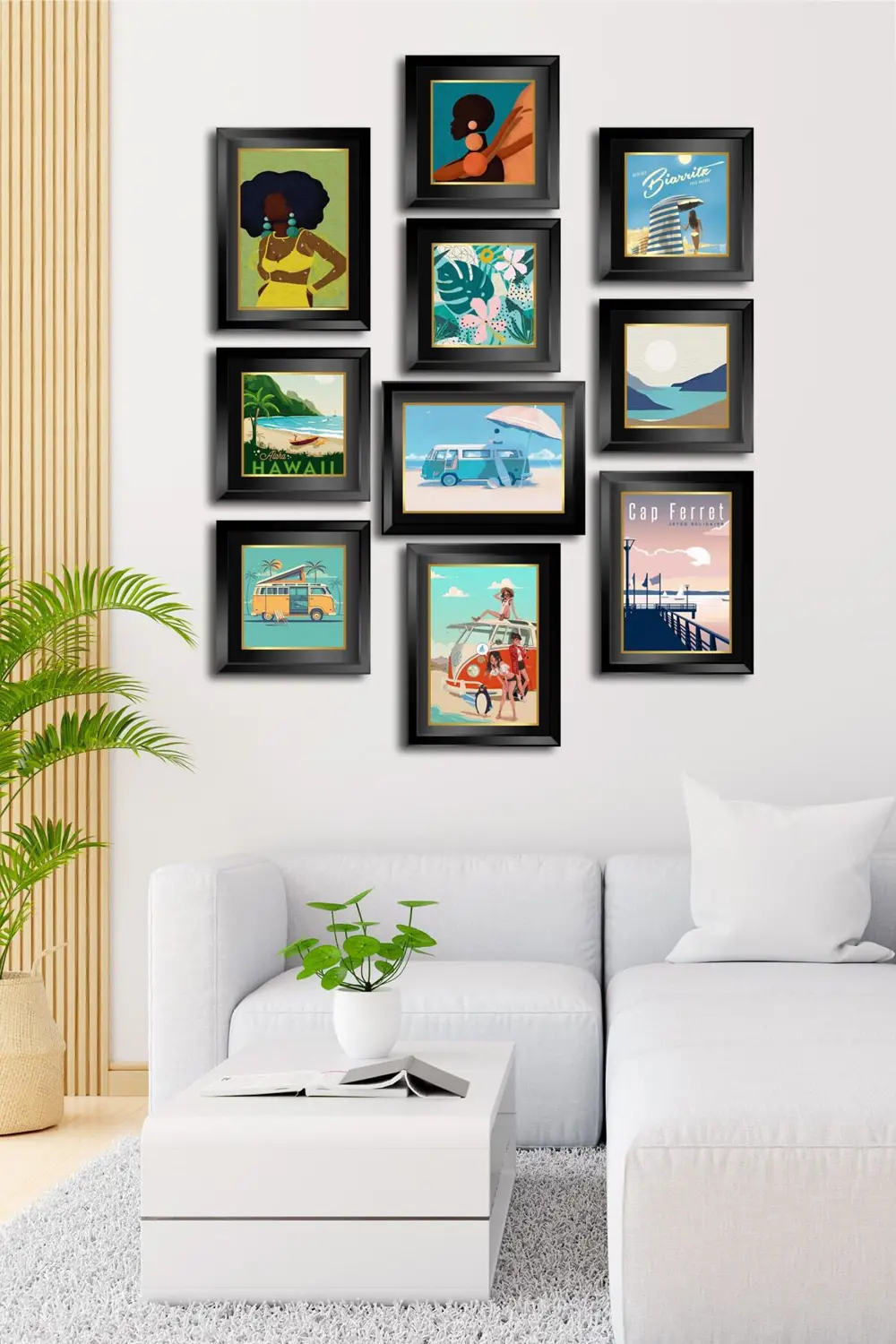 10 Parçalı Çerçeve Görünümlü Mdf Tablo Seti Flm108