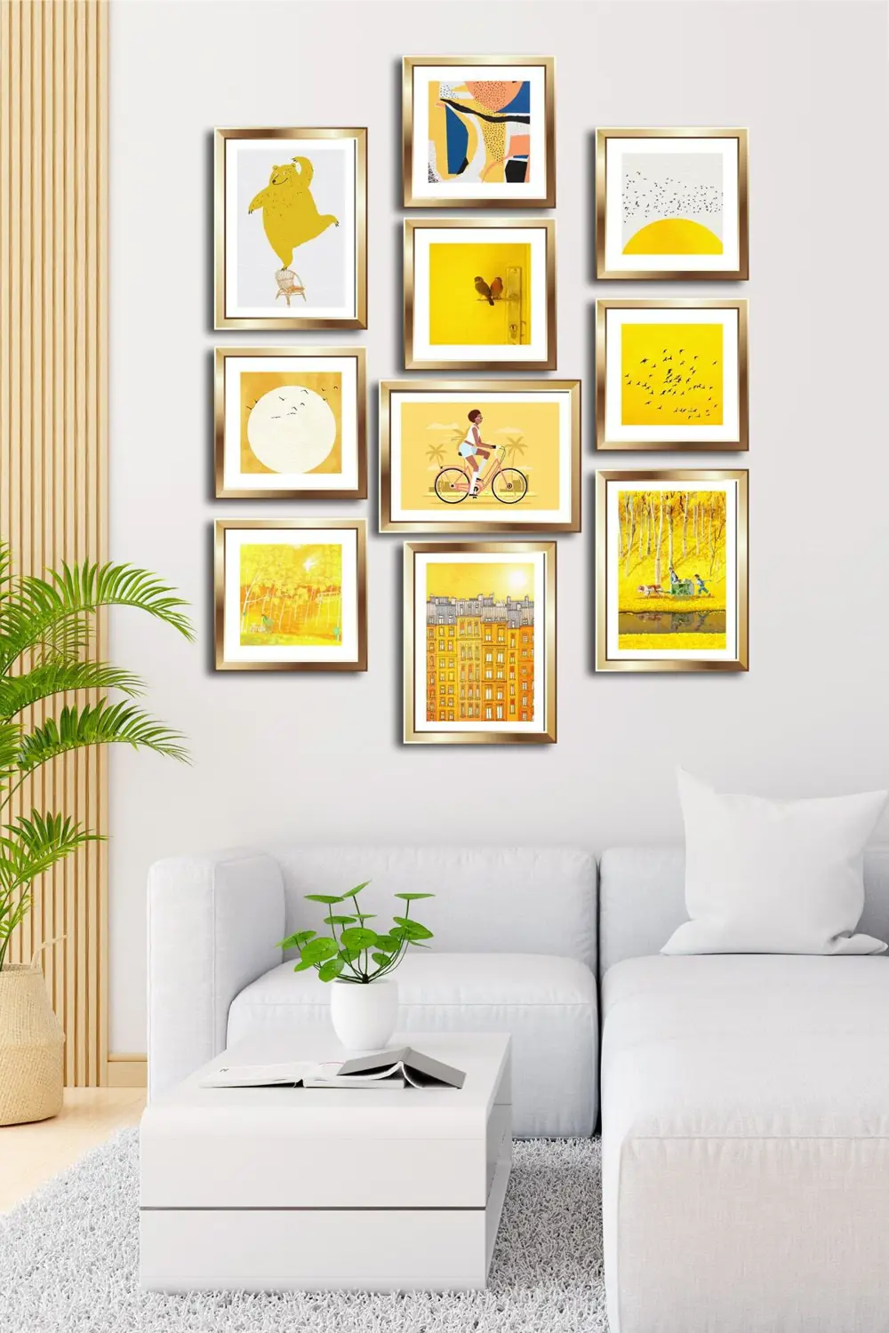 10 Parçalı Çerçeve Görünümlü Mdf Tablo Seti Flm113