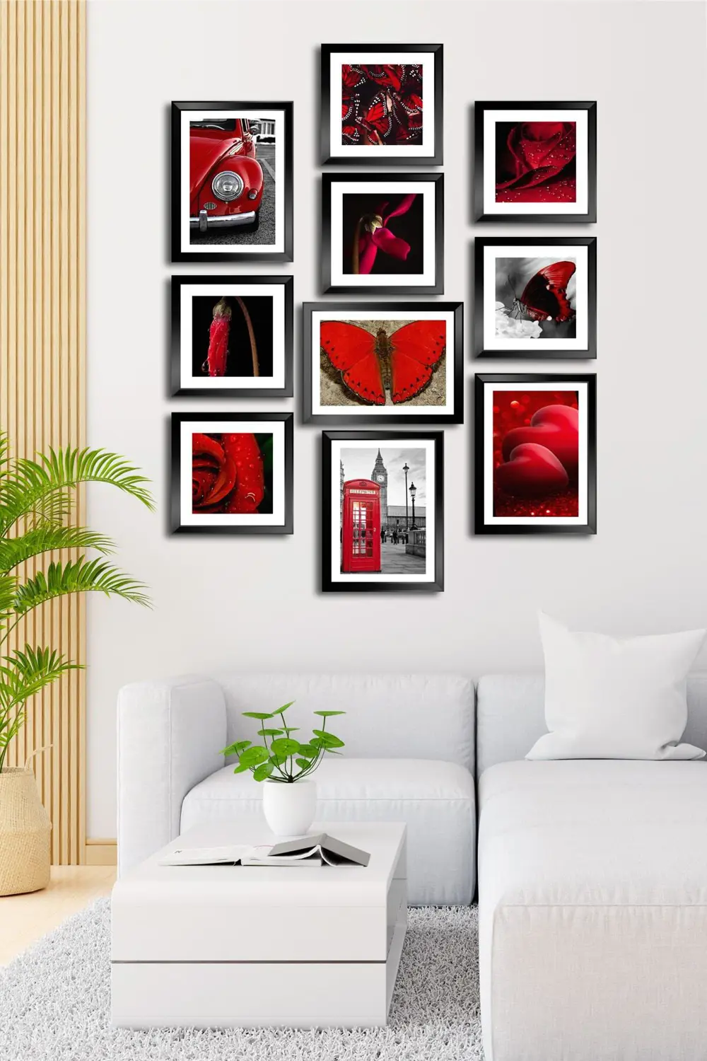 10 Parçalı Çerçeve Görünümlü Mdf Tablo Seti Flm119
