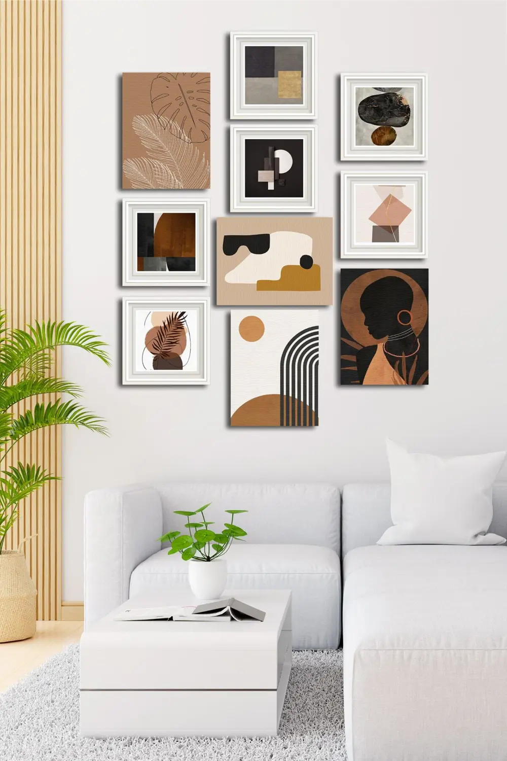 10 Parçalı Çerçeve Görünümlü Mdf Tablo Seti Flm121