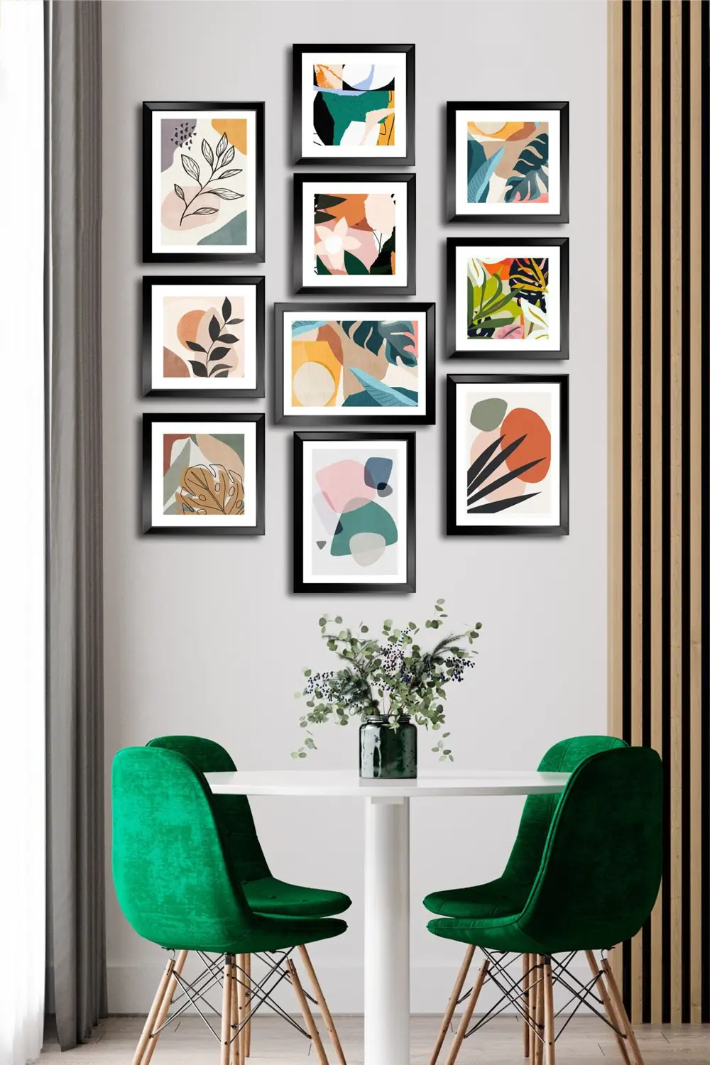 10 Parçalı Çerçeve Görünümlü Mdf Tablo Seti Flm128