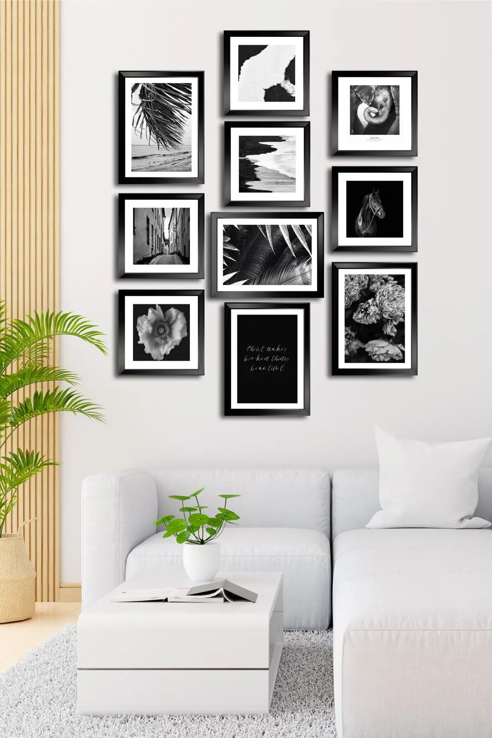 10 Parçalı Çerçeve Görünümlü Mdf Tablo Seti Flm129