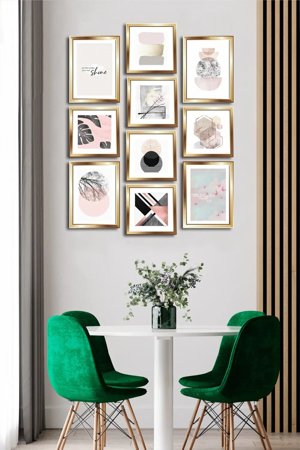 10 Parçalı Çerçeve Görünümlü Mdf Tablo Seti Flm154