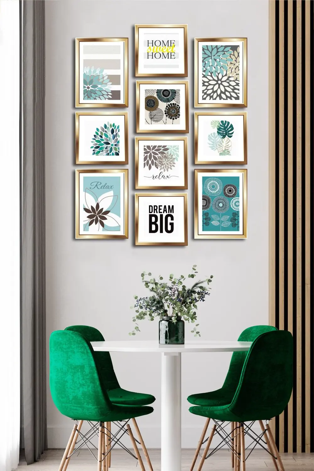 10 Parçalı Çerçeve Görünümlü Mdf Tablo Seti Flm157