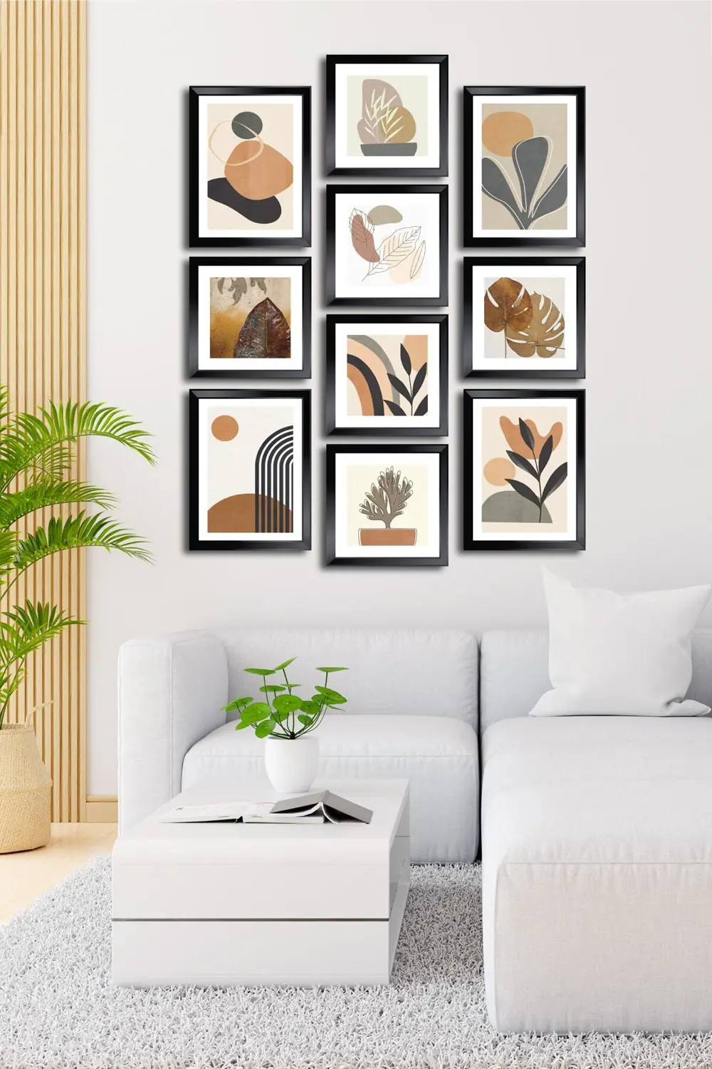 10 Parçalı Çerçeve Görünümlü Mdf Tablo Seti Flm160