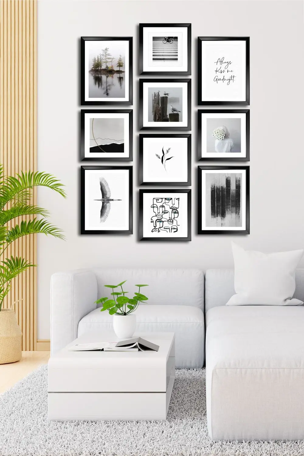 10 Parçalı Çerçeve Görünümlü Mdf Tablo Seti Flm161