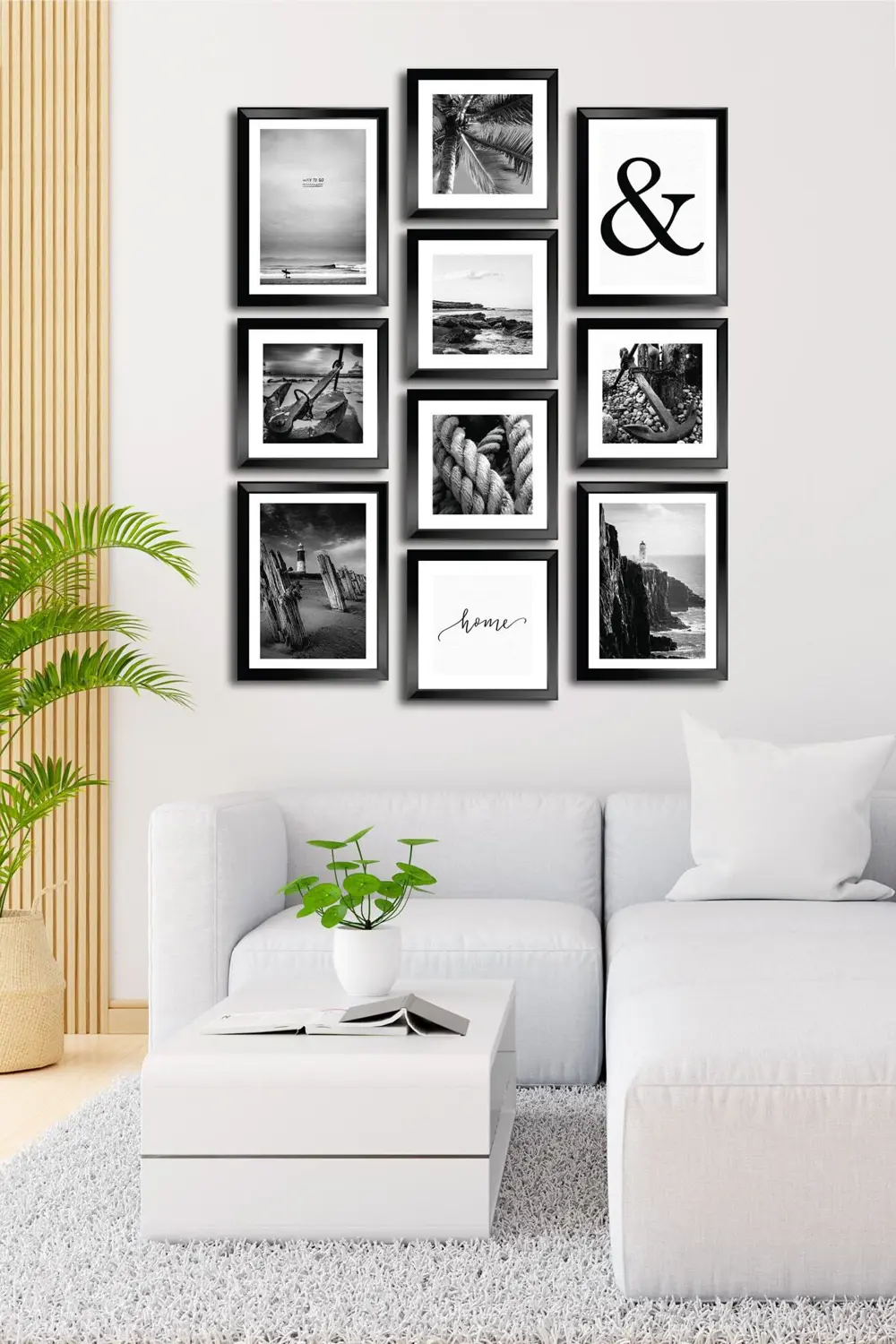 10 Parçalı Çerçeve Görünümlü Mdf Tablo Seti Flm166
