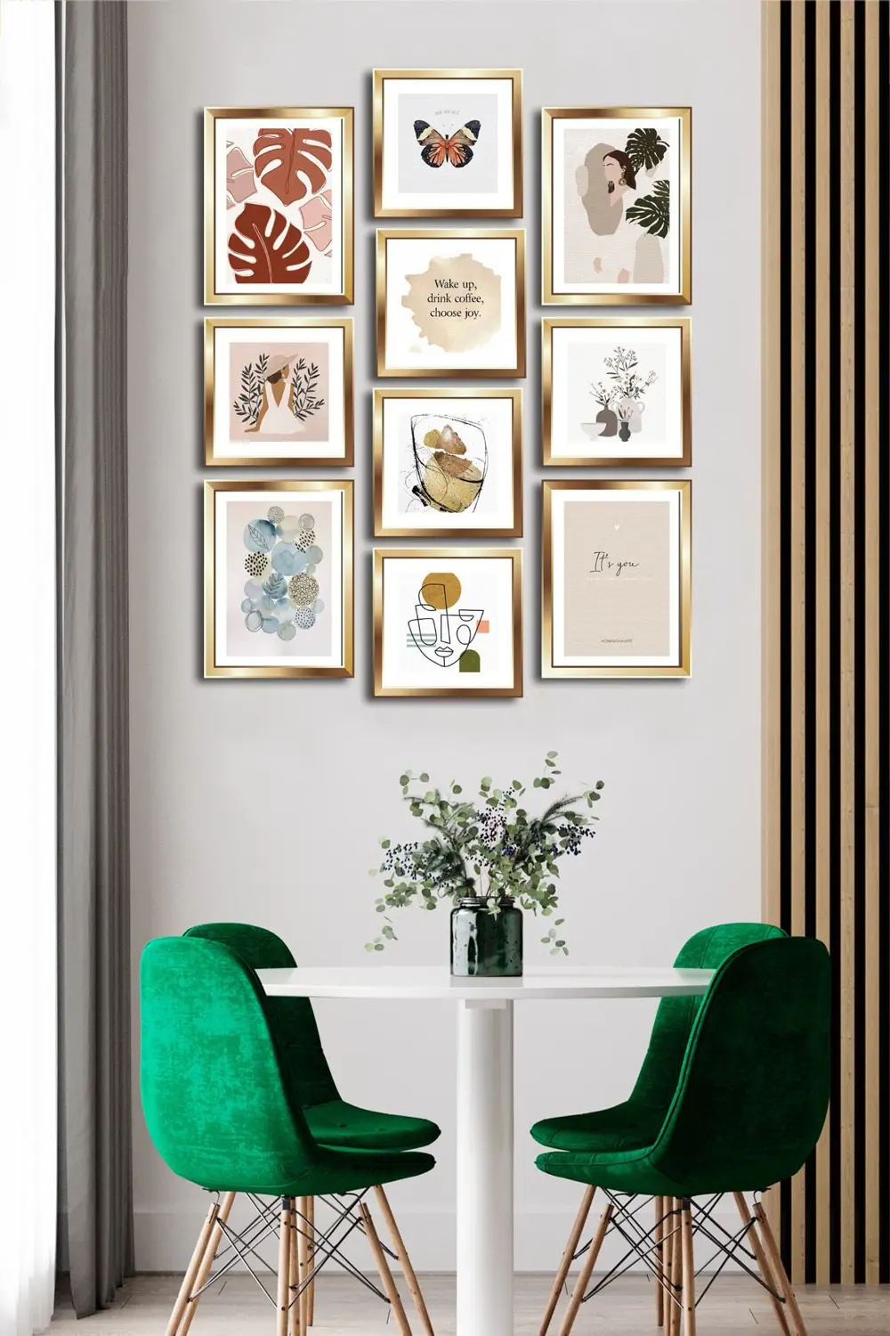 10 Parçalı Çerçeve Görünümlü Mdf Tablo Seti Flm191