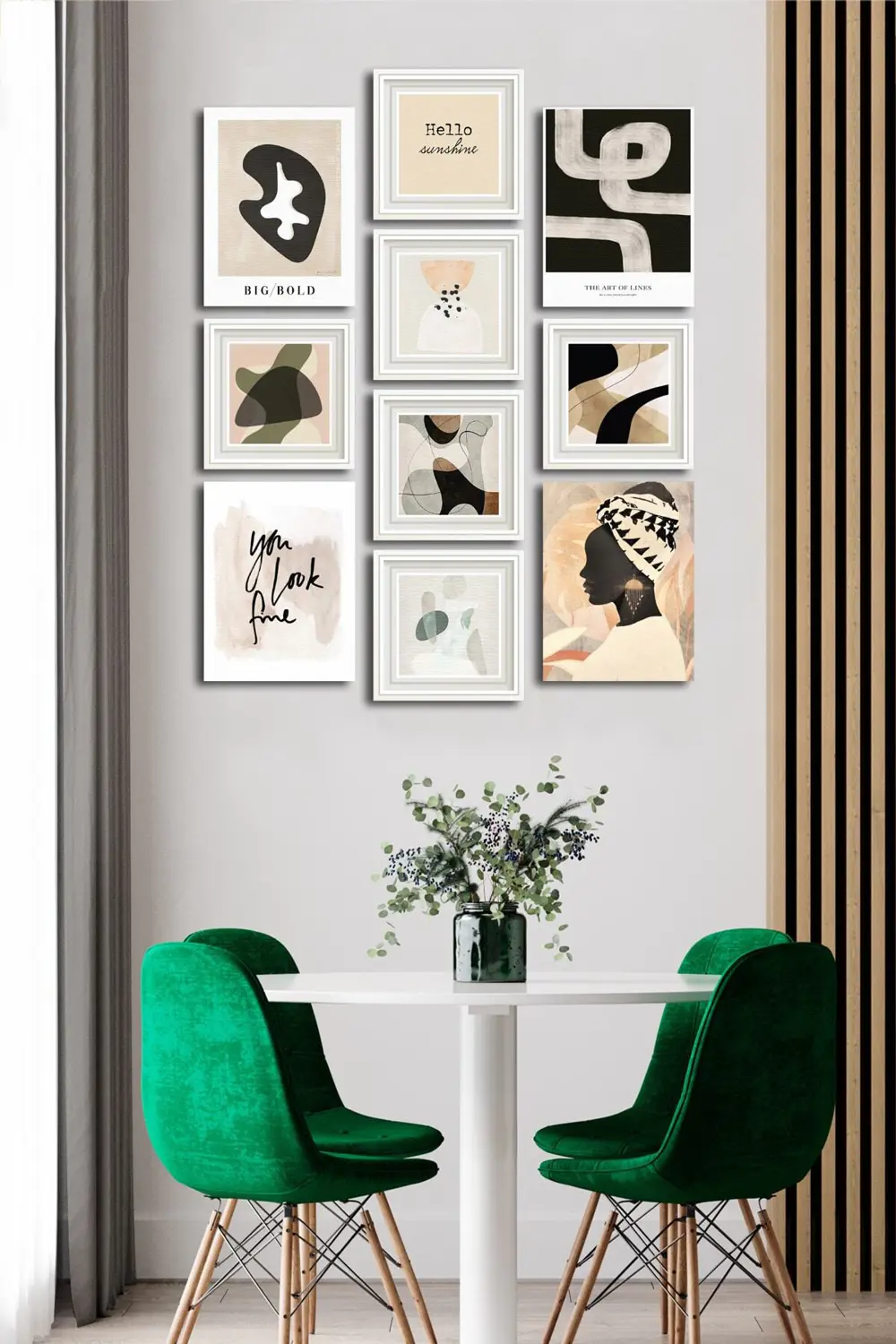 10 Parçalı Çerçeve Görünümlü Mdf Tablo Seti Flm197