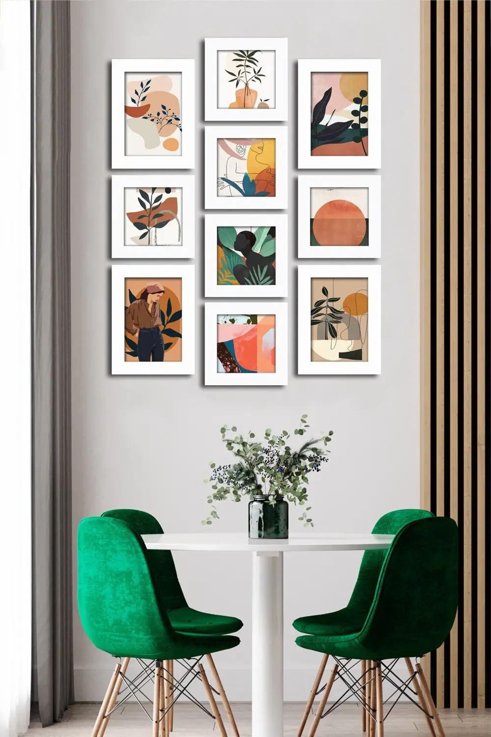 10 Parçalı Çerçeve Görünümlü Mdf Tablo Seti Flm199