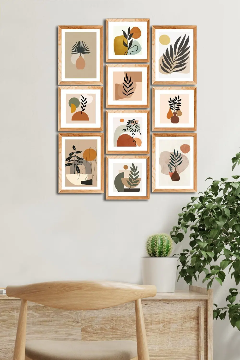 10 Parçalı Çerçeve Görünümlü Mdf Tablo Seti Flm202