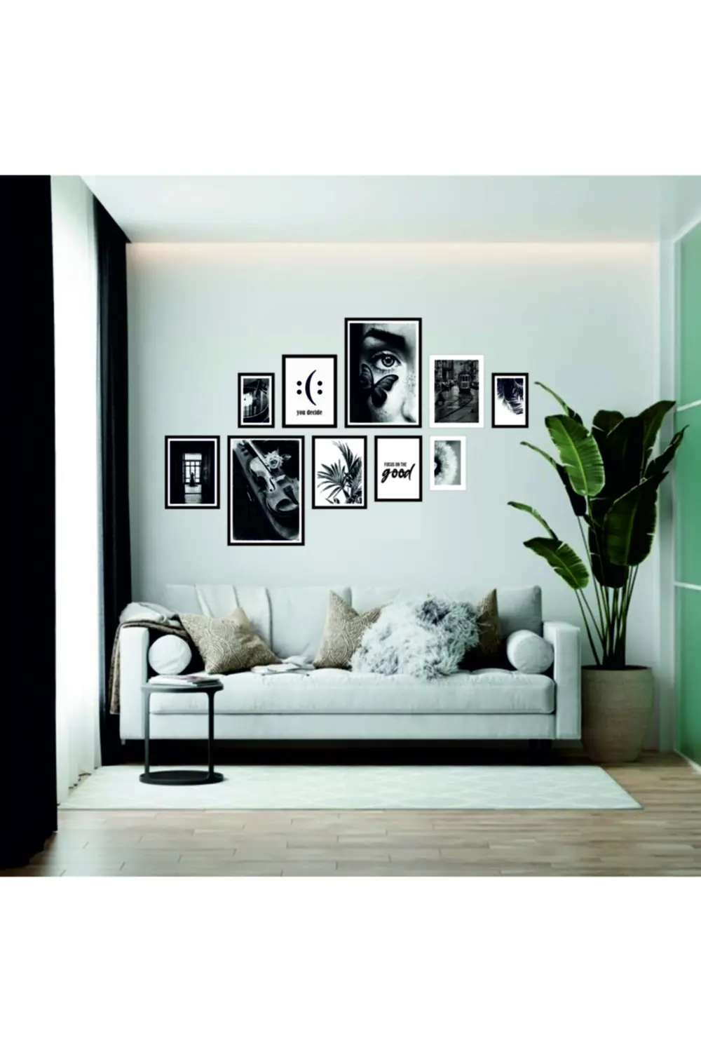10 Parçalı Çerçeve Görünümlü Mdf Tablo