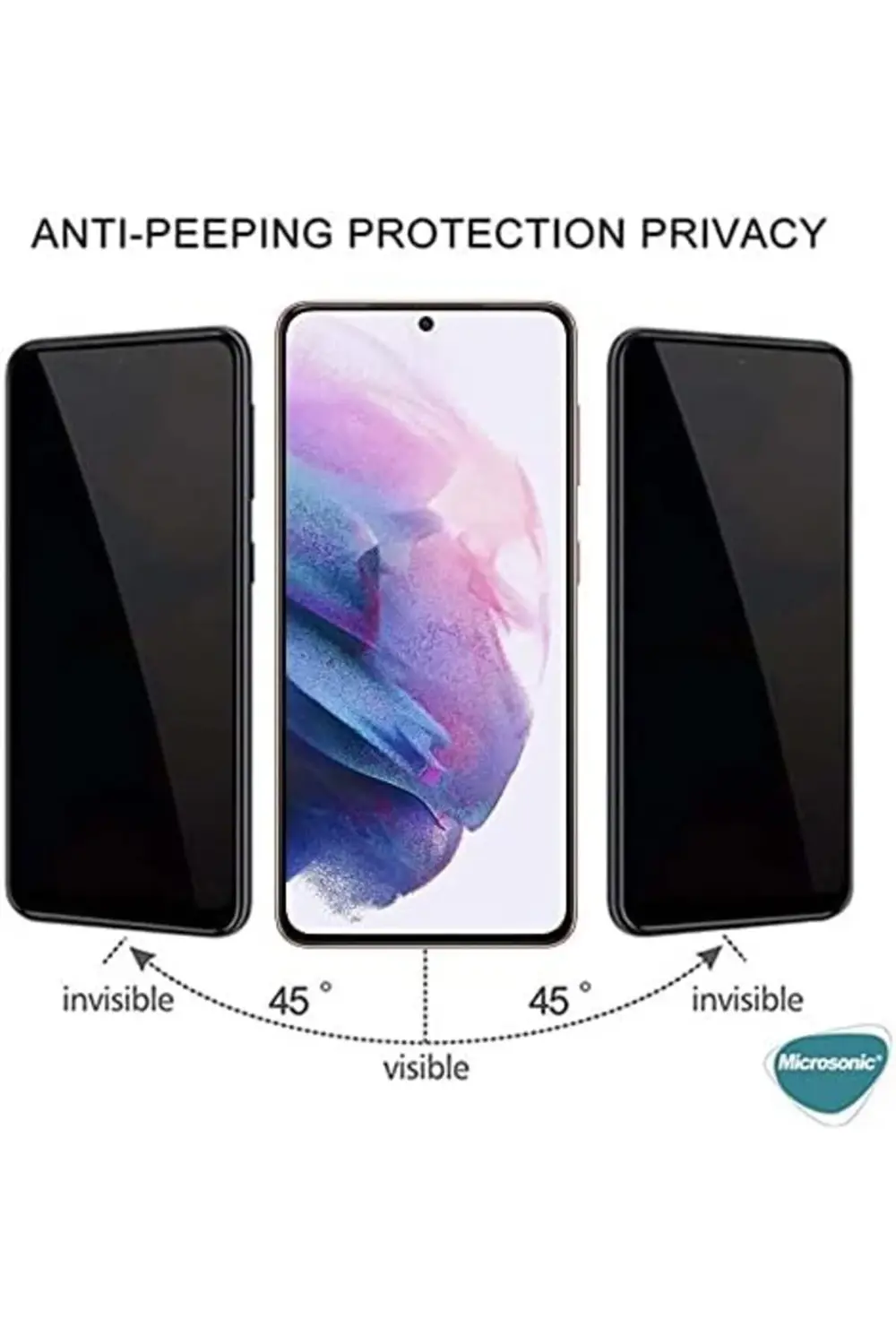 10 Privacy 5D Gizlilik Filtreli Cam Ekran Koruyucu Siyah 395519