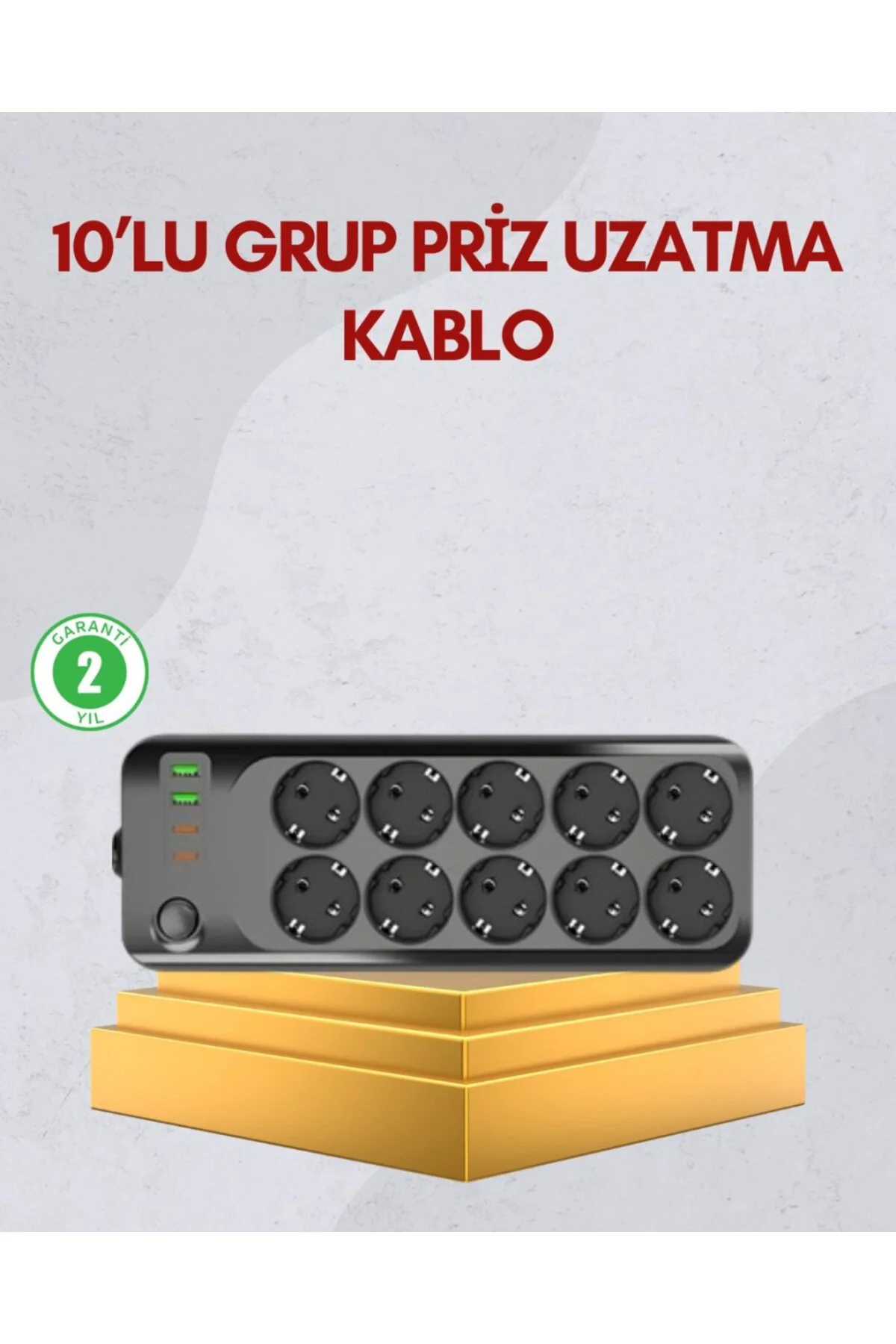 10 Prizli Uzatma Kablosu Termal Koruma Usb Type-c Hızlı Şarj 2500