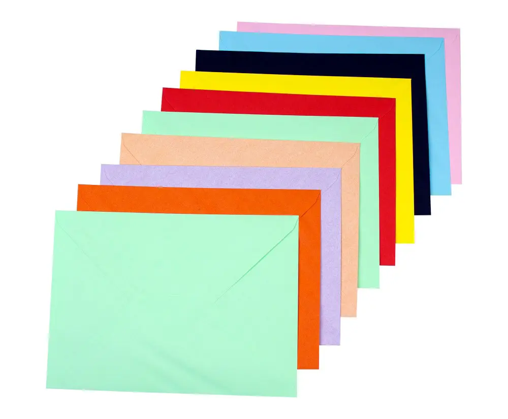 10 Renk Mektup Zarfı Renkli 13x18 Cm -20 Adet