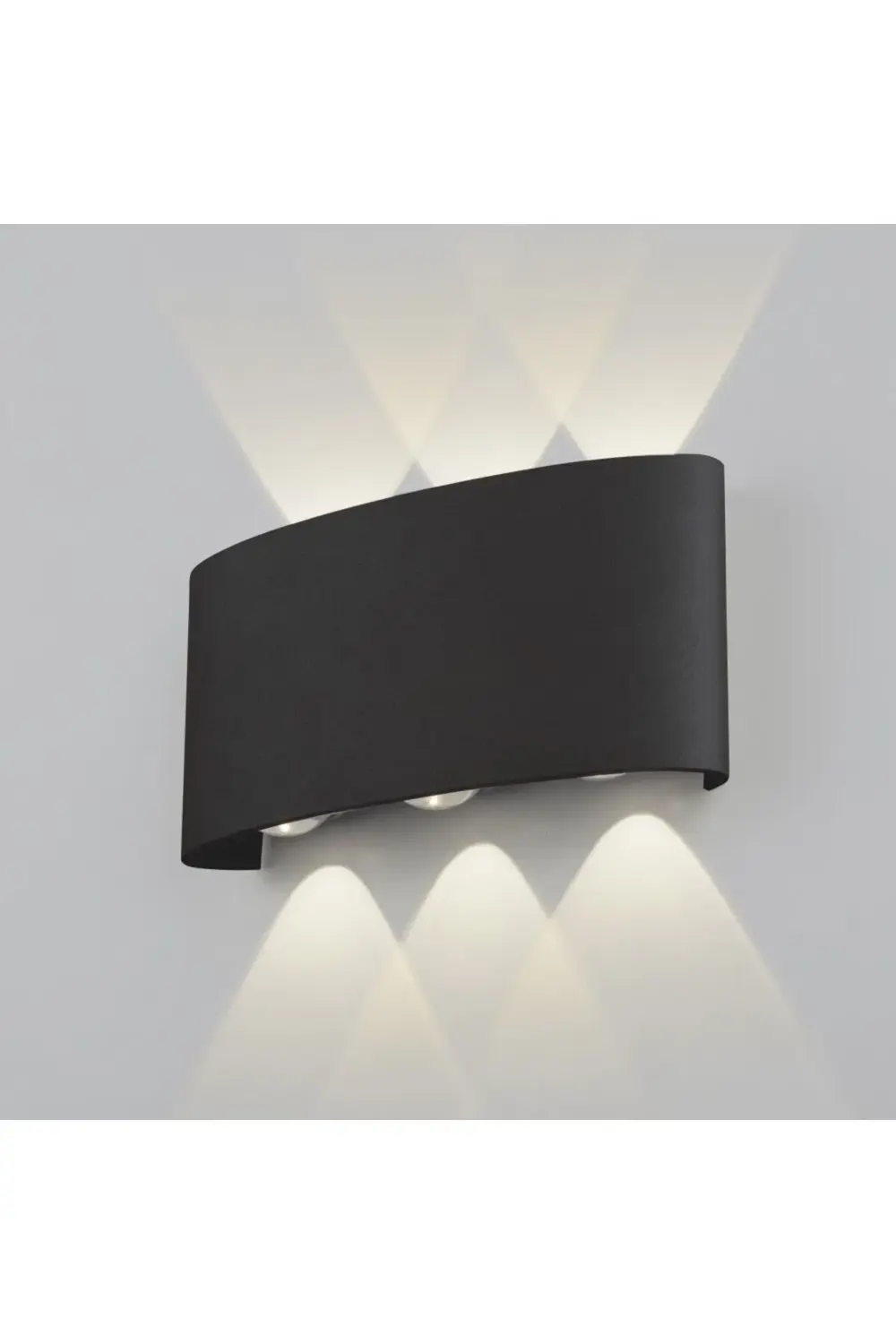 10 W İki Yönlü Led Duvar Aplik - Gün Işığı (3000K) - Siyah - IP44