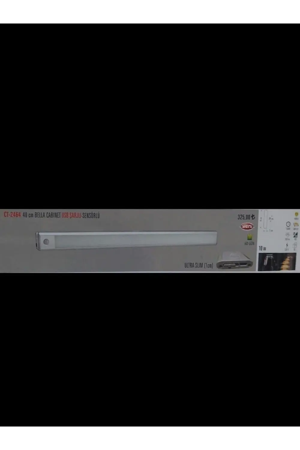 10 Watt 40 Cm Usb Şarjlı Sensörlü Bella Cabınet Ct-2464