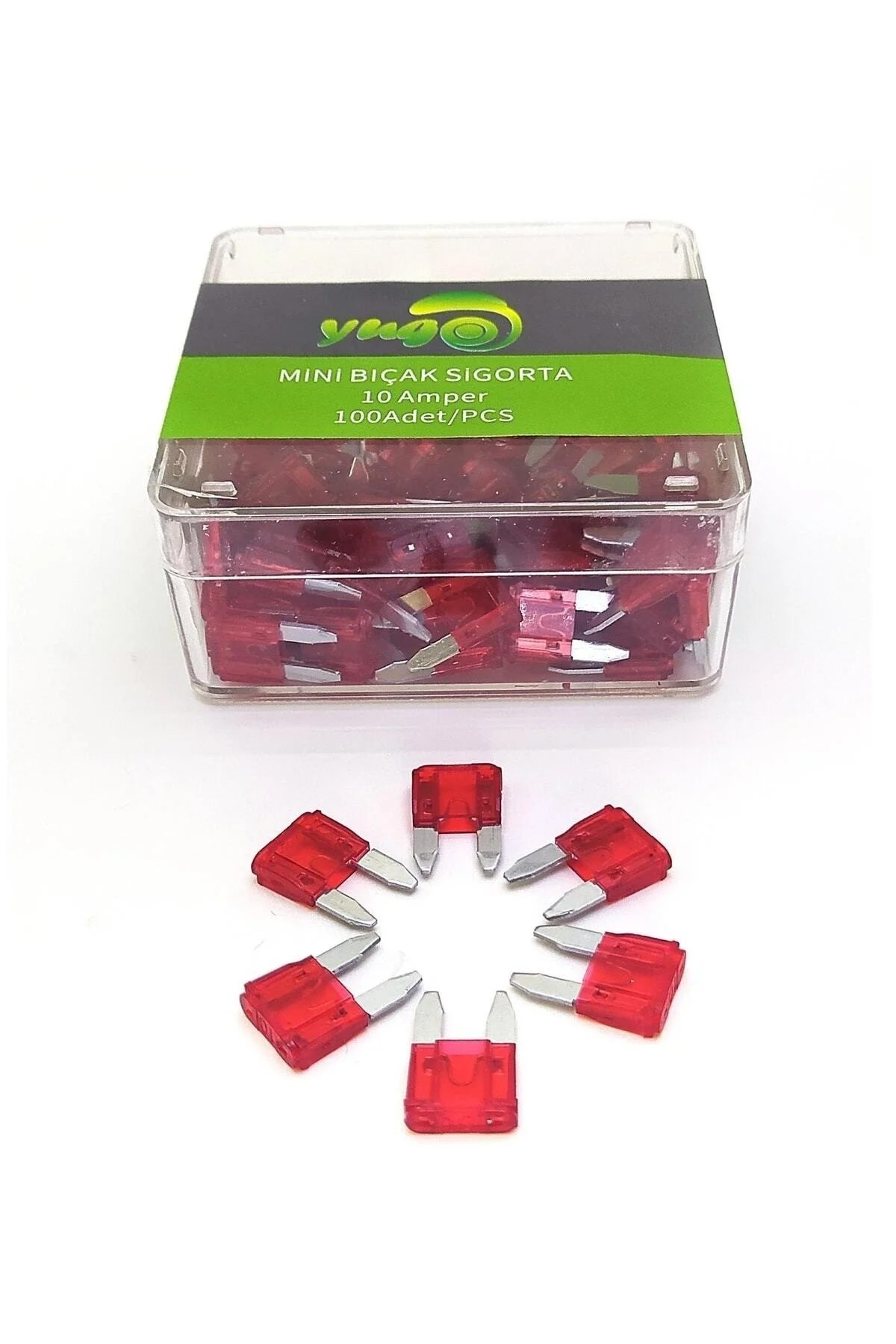 100 Adet 10 Amper Mini Bıçak Sigorta Yugo N11.514