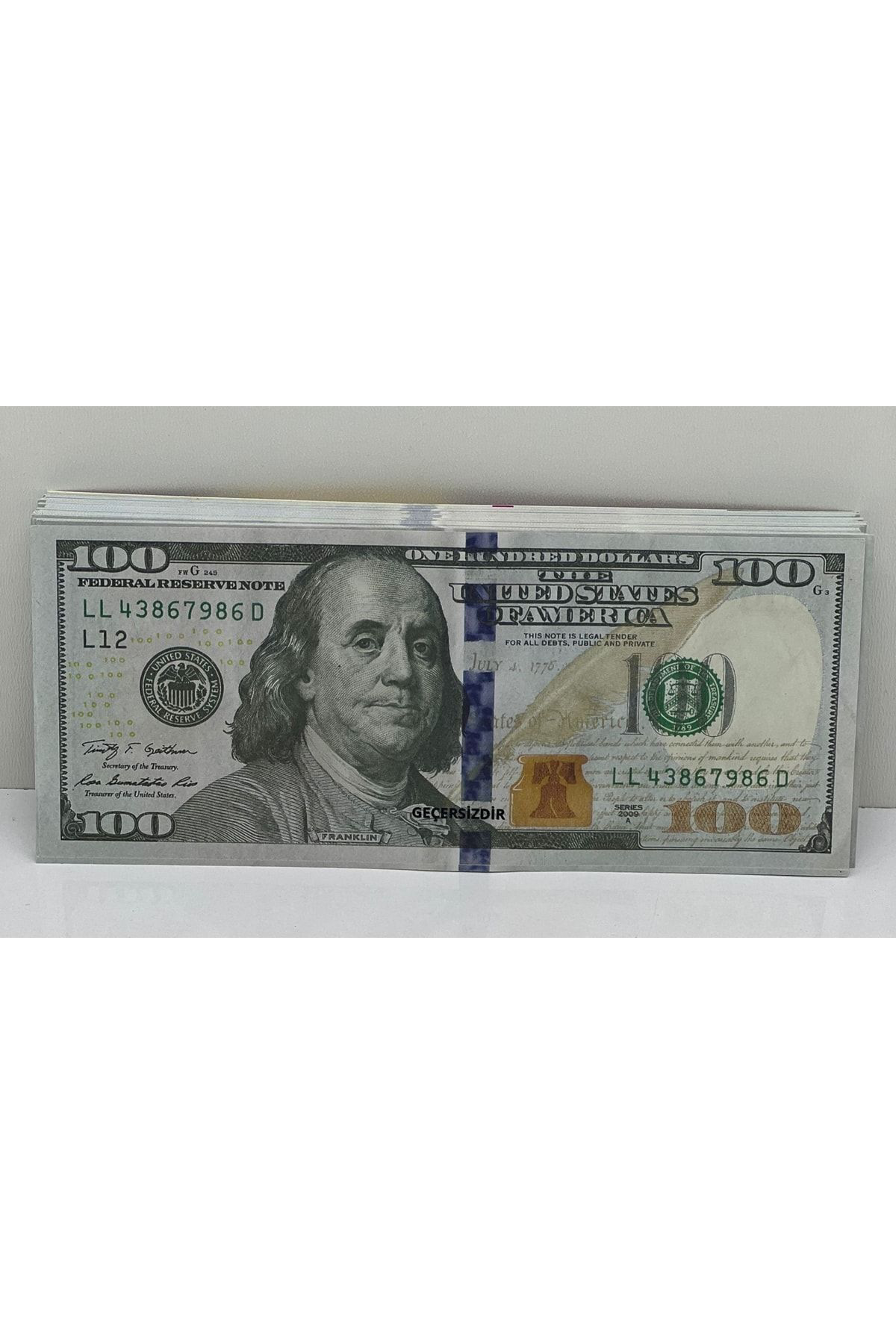 100 Adet 100 Dolar Geçersiz Sahte Düğün Parası Oyun Parası