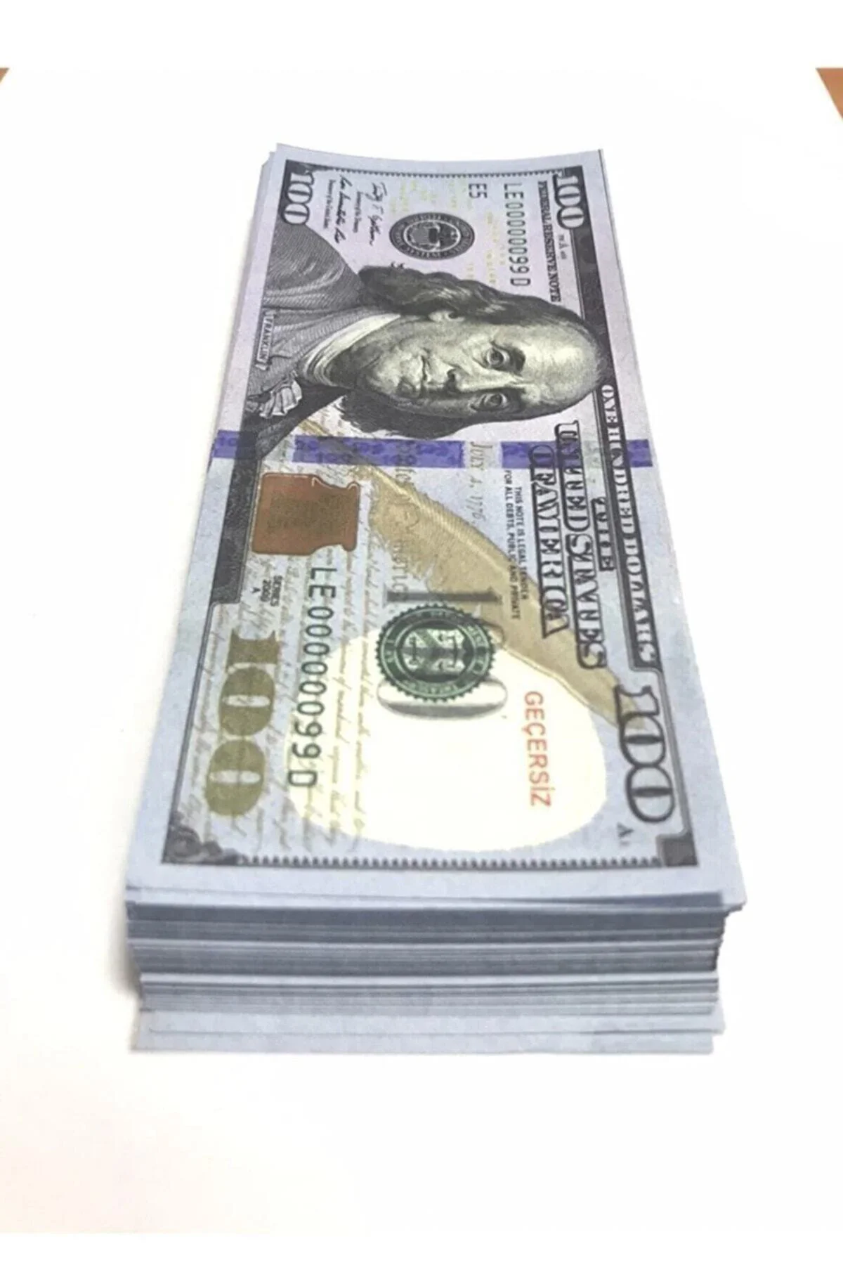 100 Adet 100 Dolar Geçersiz Şaka Parası 100x100 Dolar