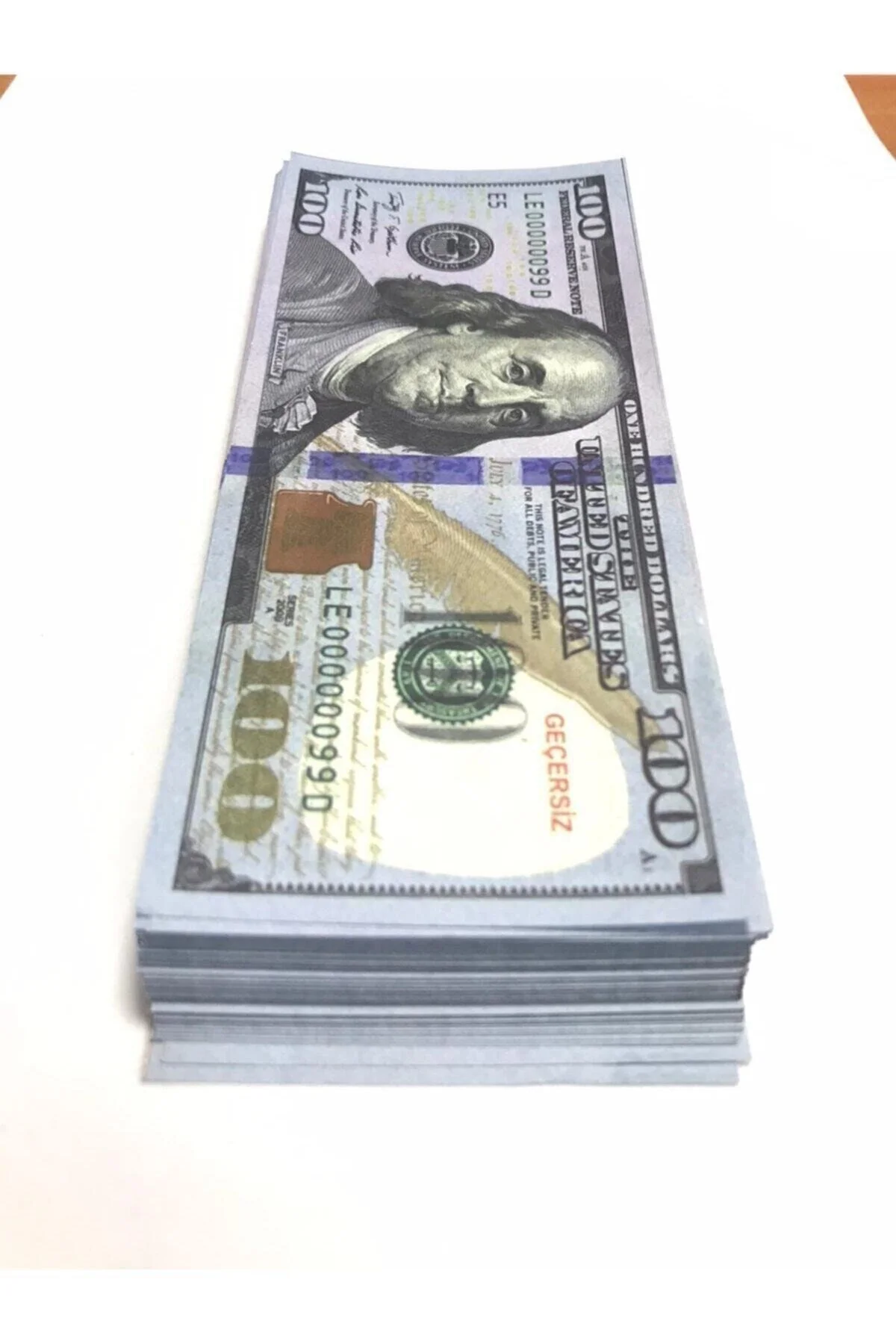 100 Adet 100 Dolar Geçersiz Sahte Düğün Parası Oyun Parası 100x100 Dolar