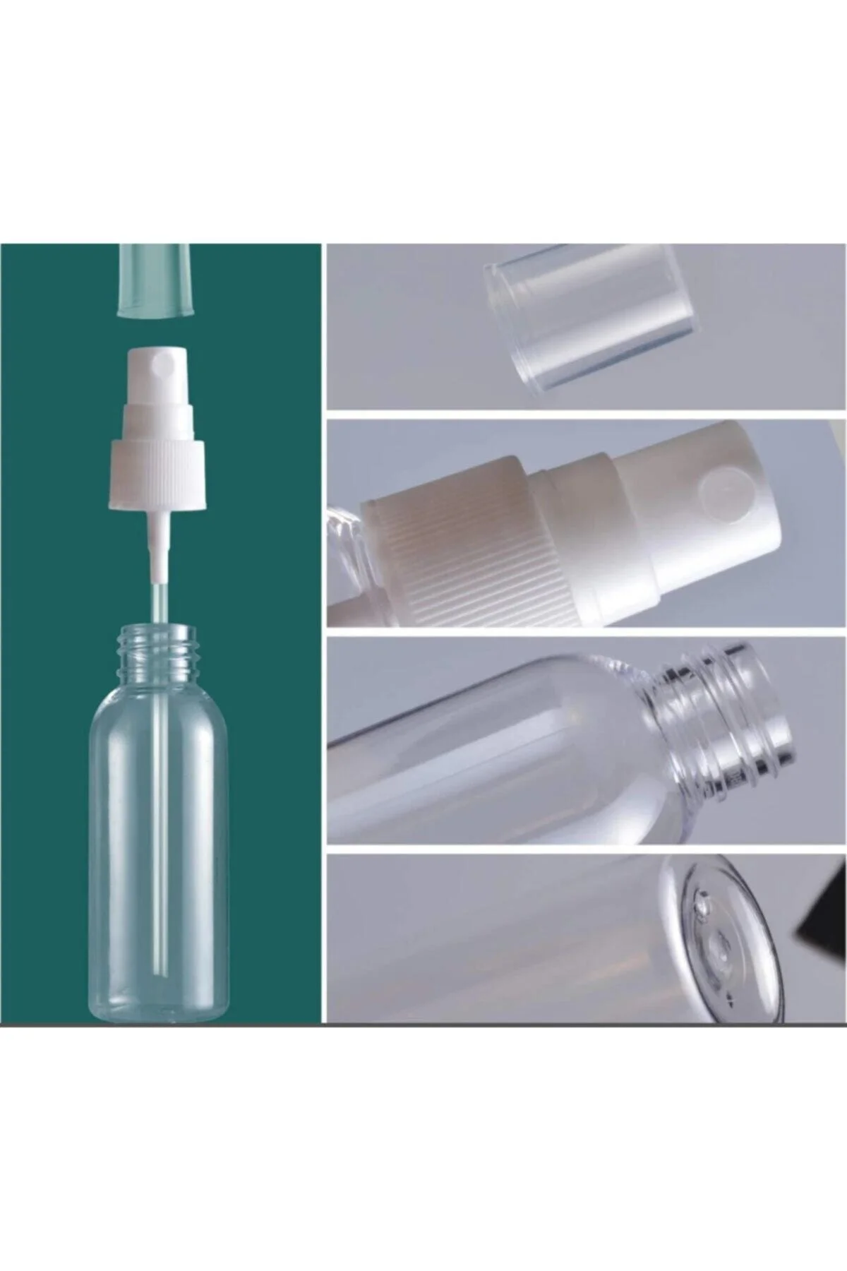 100 Adet 100 Ml Sprey Başlıklı Kolonya, Dezenfektan, Likit Şişesi