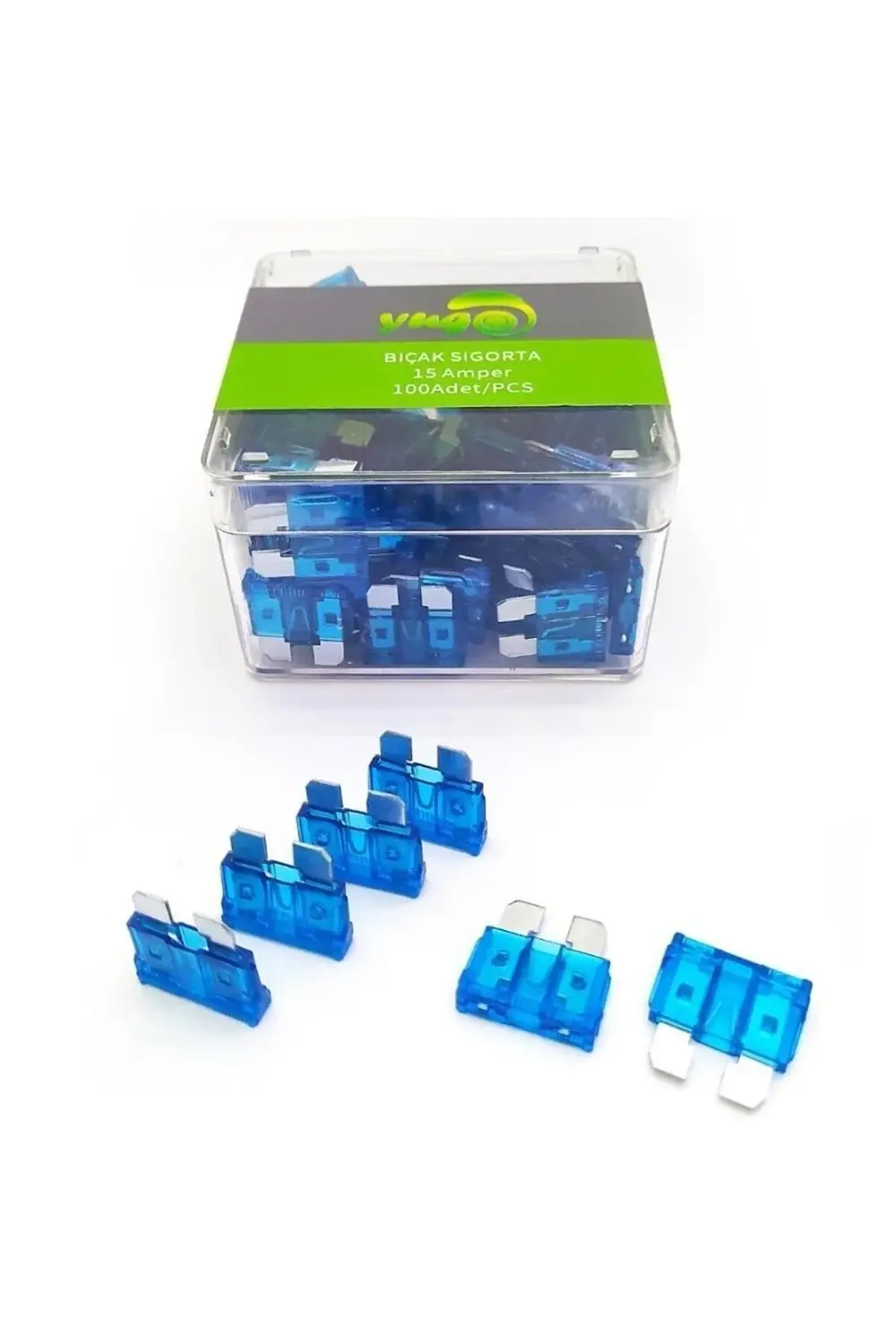 100 Adet 15 Amper Orta Boy Bıçak Sigorta N11.520