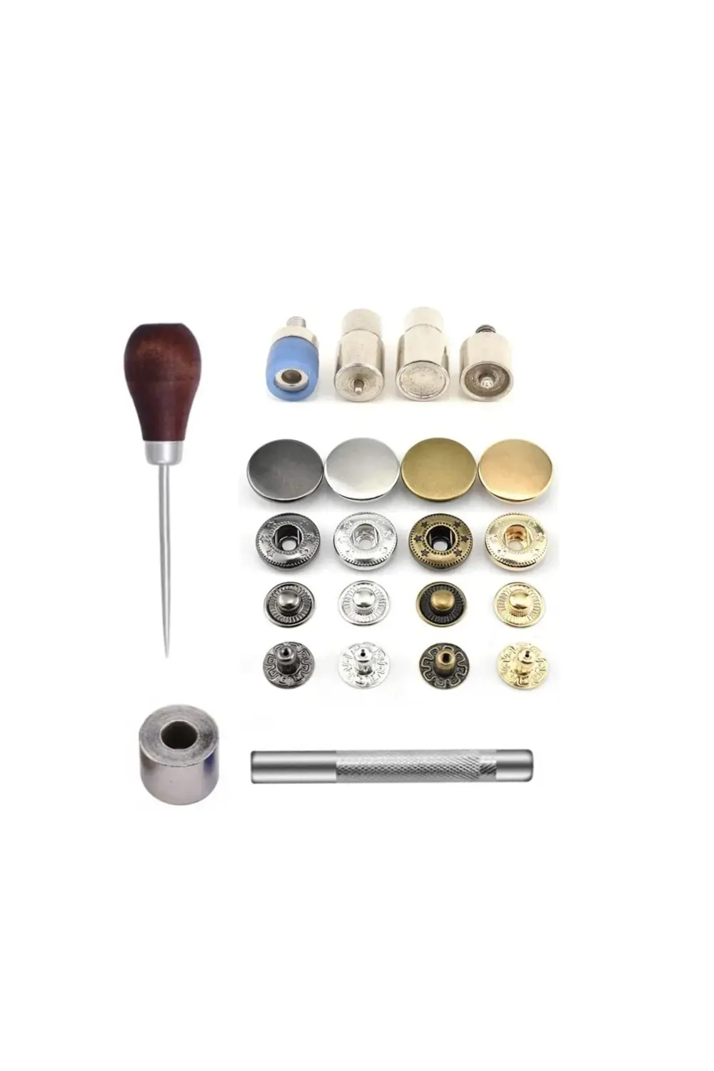 Gigi Panda 100 Adet 15Mm Paslanmaz Alfa Çıtçıt Yapım Seti - Aparatlar, Biz V