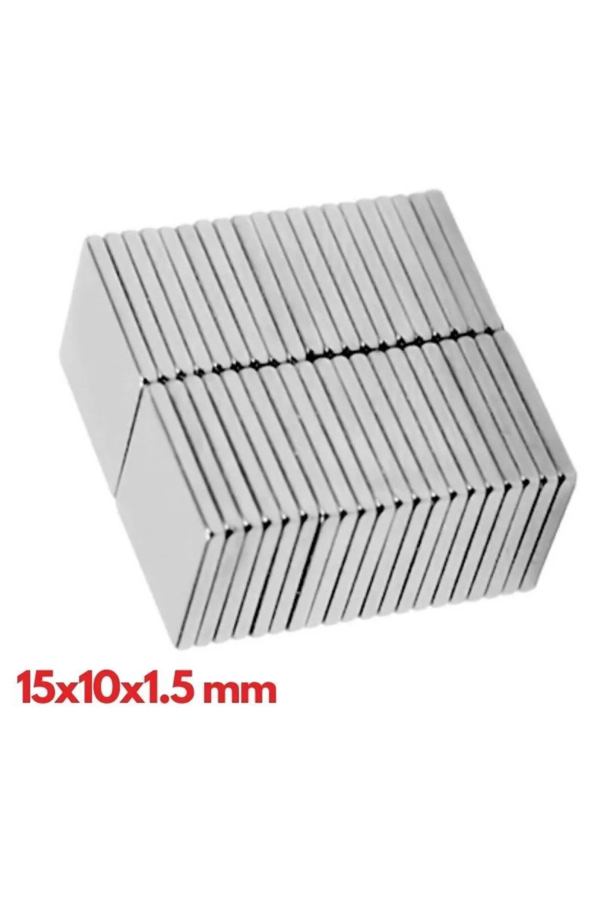100 Adet 15x10x1.5 Mm Köşeli Neodyum Mıknatıs N35 Magnet Dayanıkl
