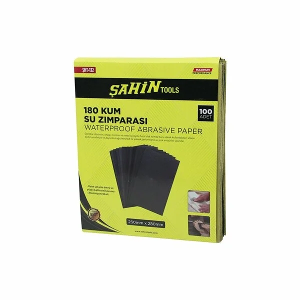 100 Adet 180 Kum Kağıt Su Zımparası 230x280mm Bx40