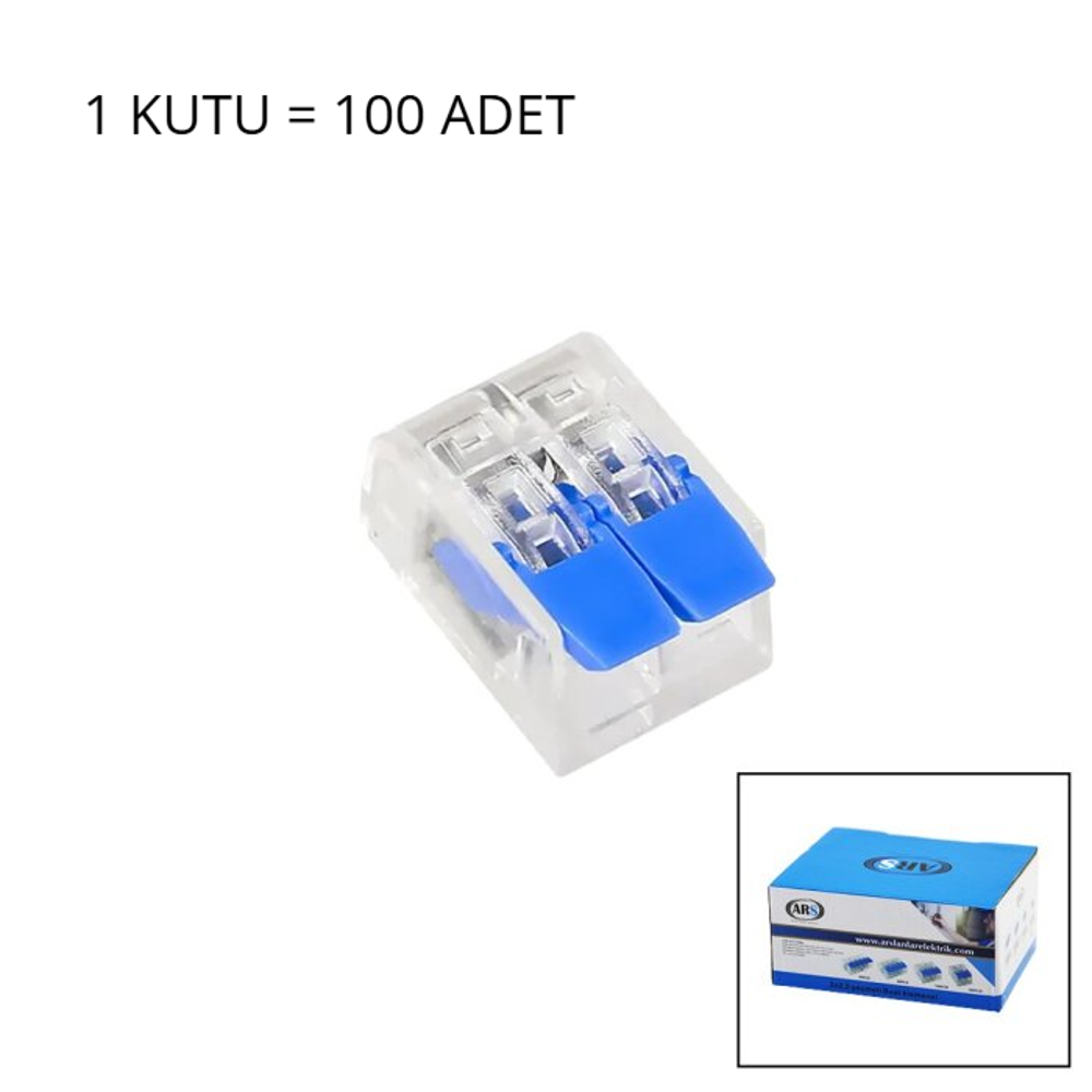 100 ADET 2 Lİ 2X2.5 KABLO GEÇMELİ MANDALLI BUAT KLEMENSİ (4741)
