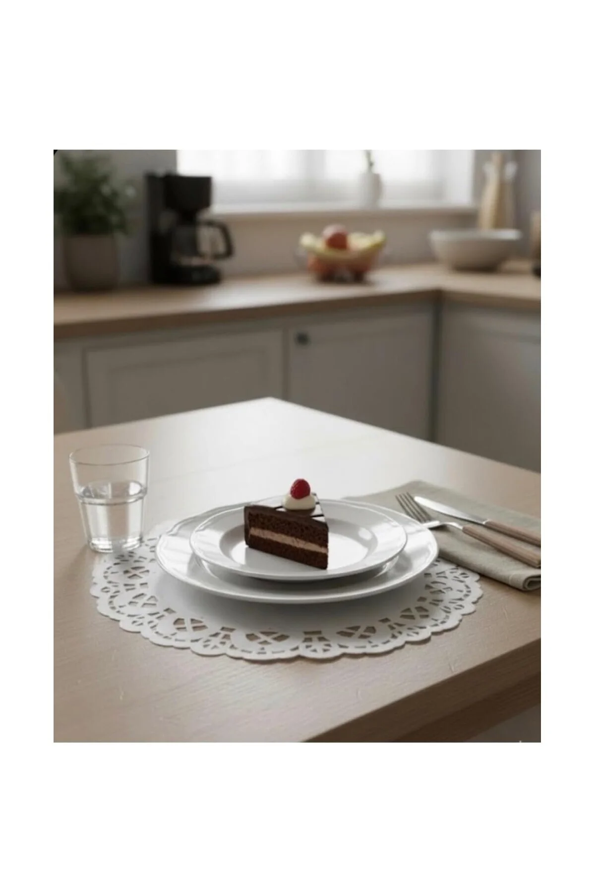 100 Adet 20Cm Çaplı Şık Dantel Görünümlü Kağıt Pasta Servis/Sunum Altlığı Supla, nisa1