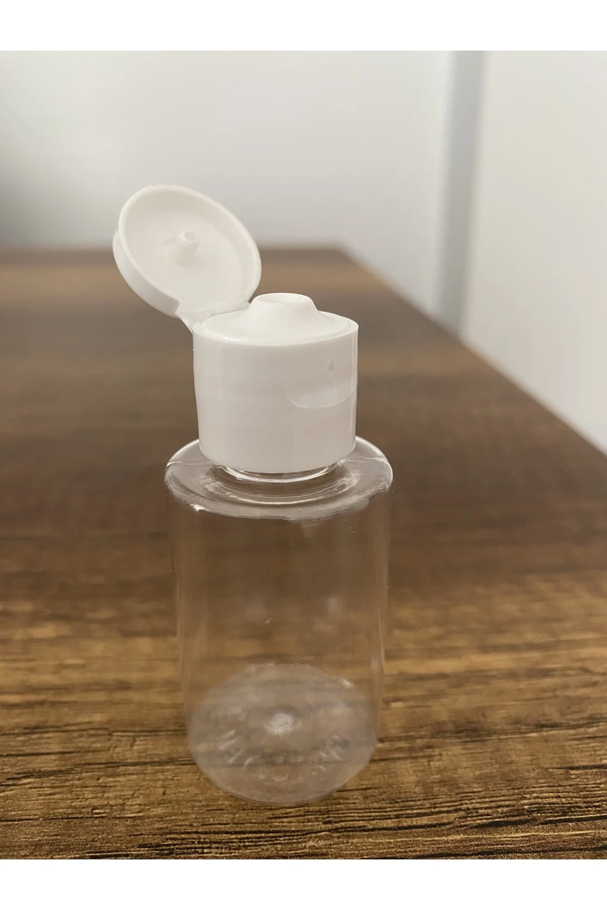 100 Adet 30 Ml Şeffaf Plastik Şişe + Flip Top Kapak Dezenfektan Ş