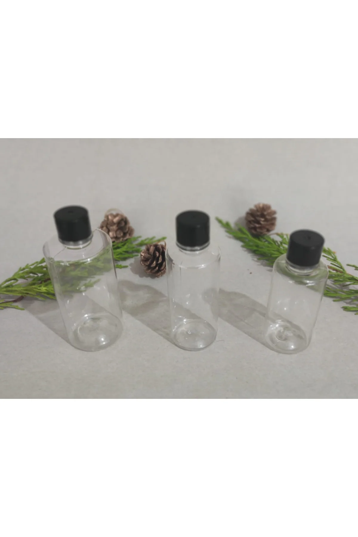 100 Adet 30 ml Siyah Standart Kapaklı Kolonya, Dezenfektan, Likit
