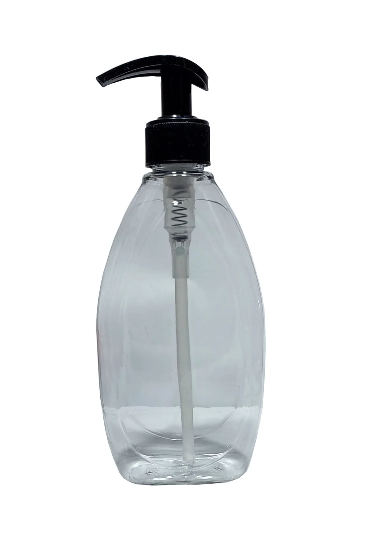 100 Adet 400 Ml Sıvı Sabunluk Siyah Pompalı Yassı Model Boş Şişe