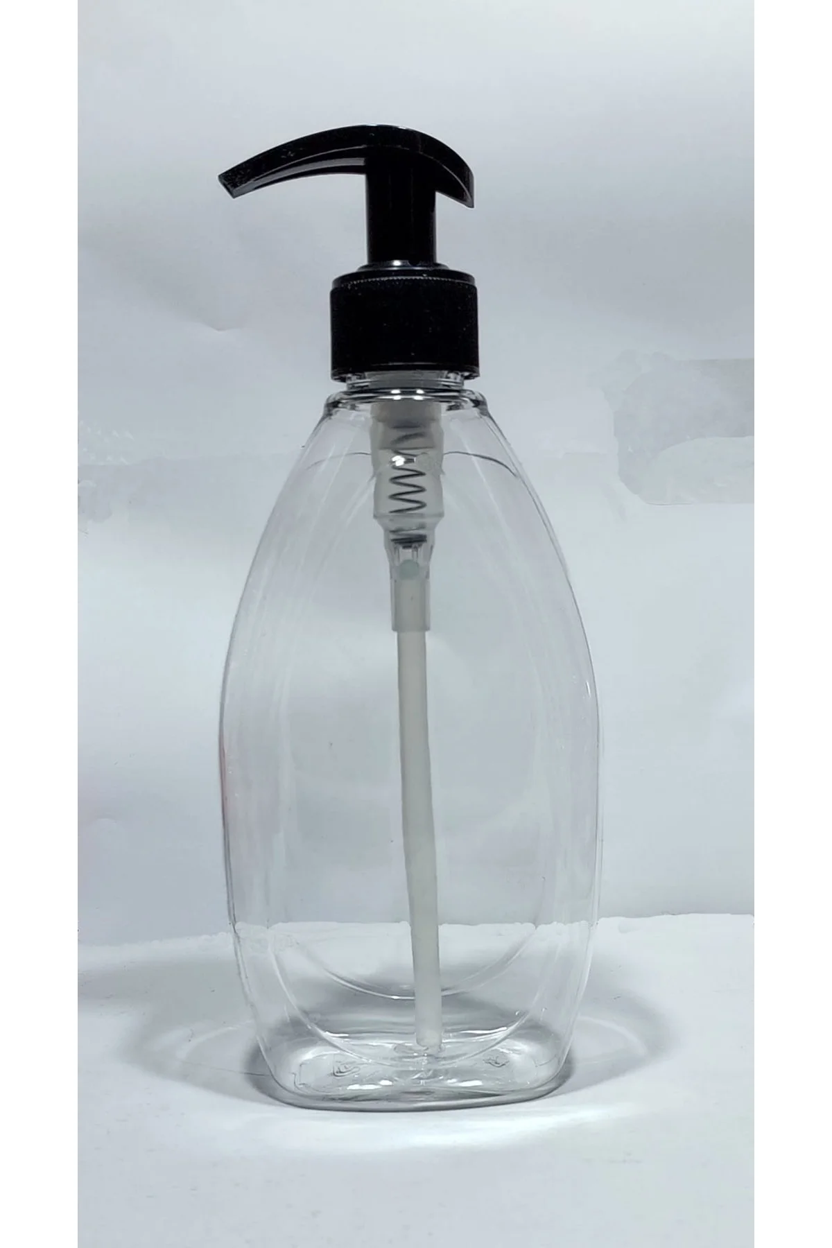 100 Adet 400 Ml Sıvı Sabunluk Siyah Pompalı Yassı Model Boş Şişe
