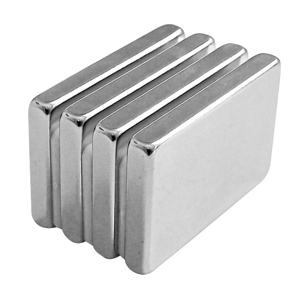 100 Adet 40x20x5 Mm Neodyum Mıknatıs , Köşeli N35 Nikel Kaplamalı