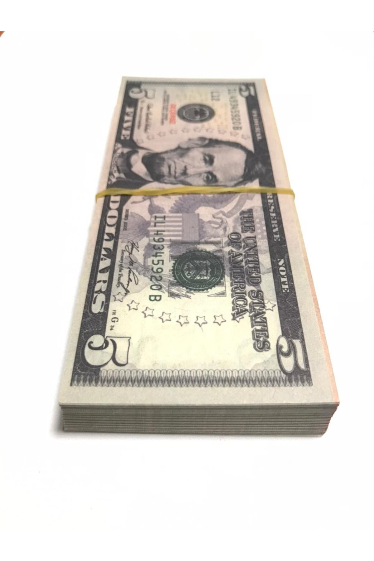 100 Adet 5 Dolar Geçersiz Sahte Düğün Parası Oyun Parası 100x5 Do
