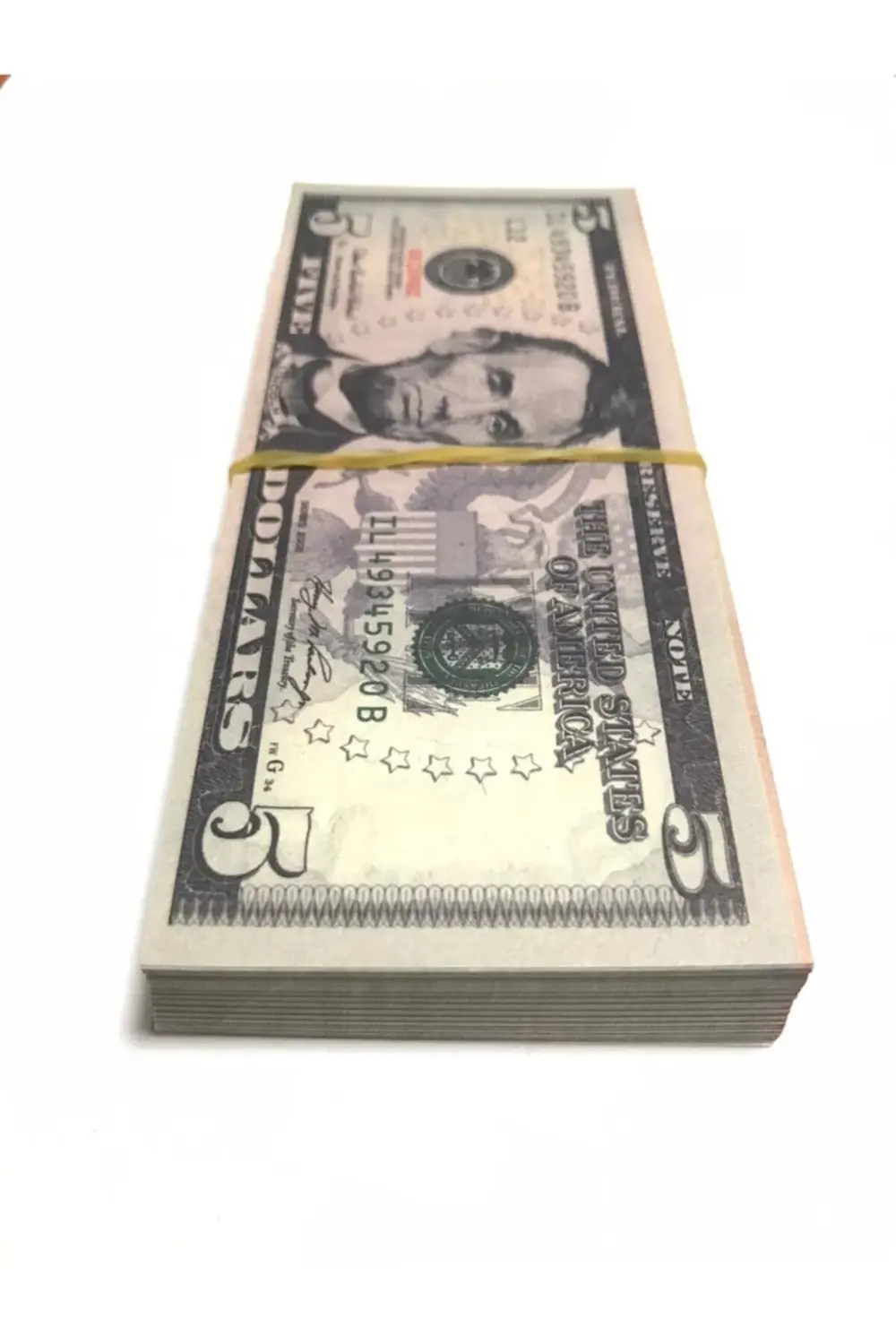 100 Adet 5 Dolar Geçersiz Sahte Düğün Parası Oyun Parası 100x5 Do