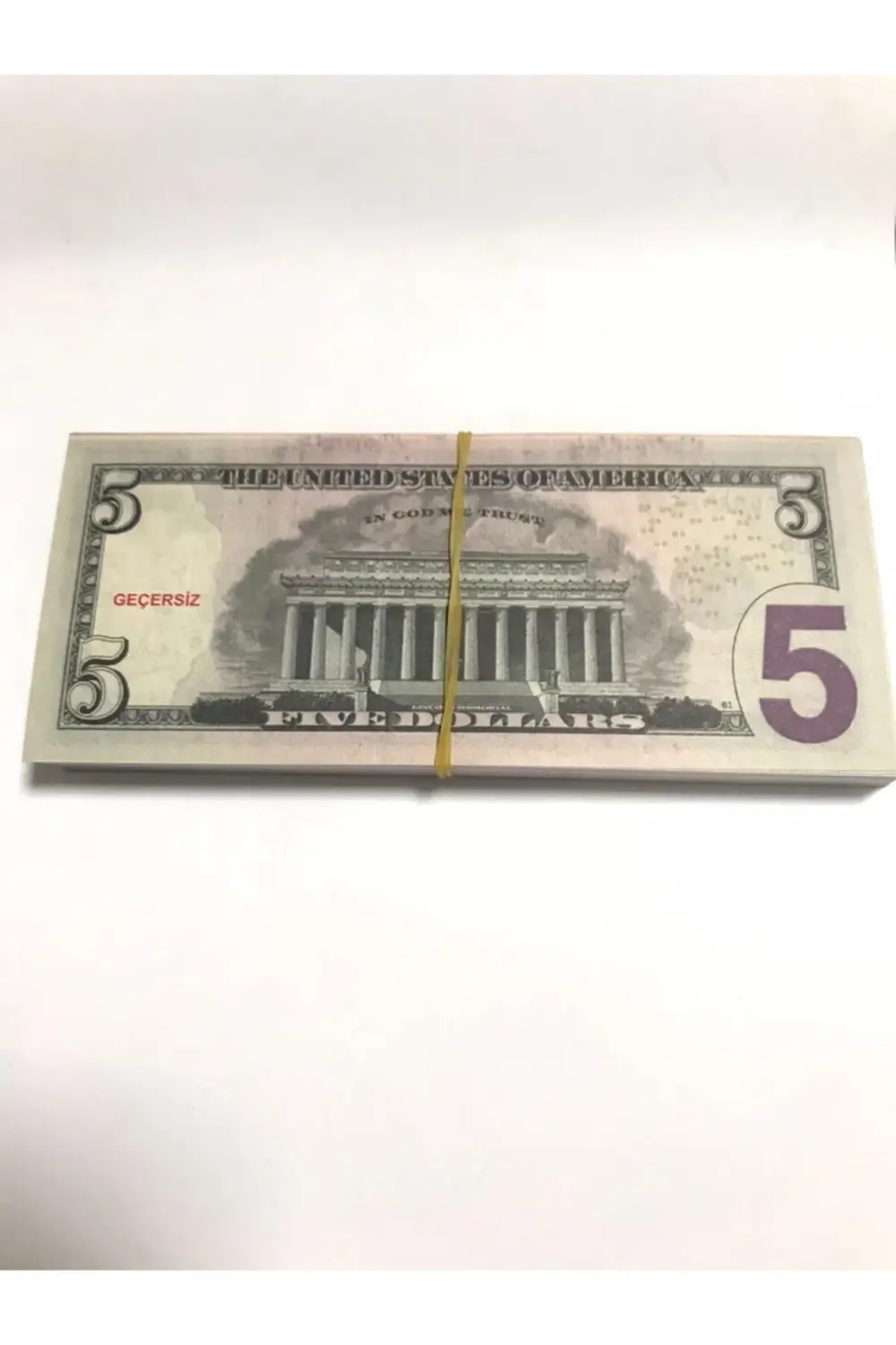 100 Adet 5 Dolar Geçersiz Sahte Düğün Parası Oyun Parası 100x5 Do