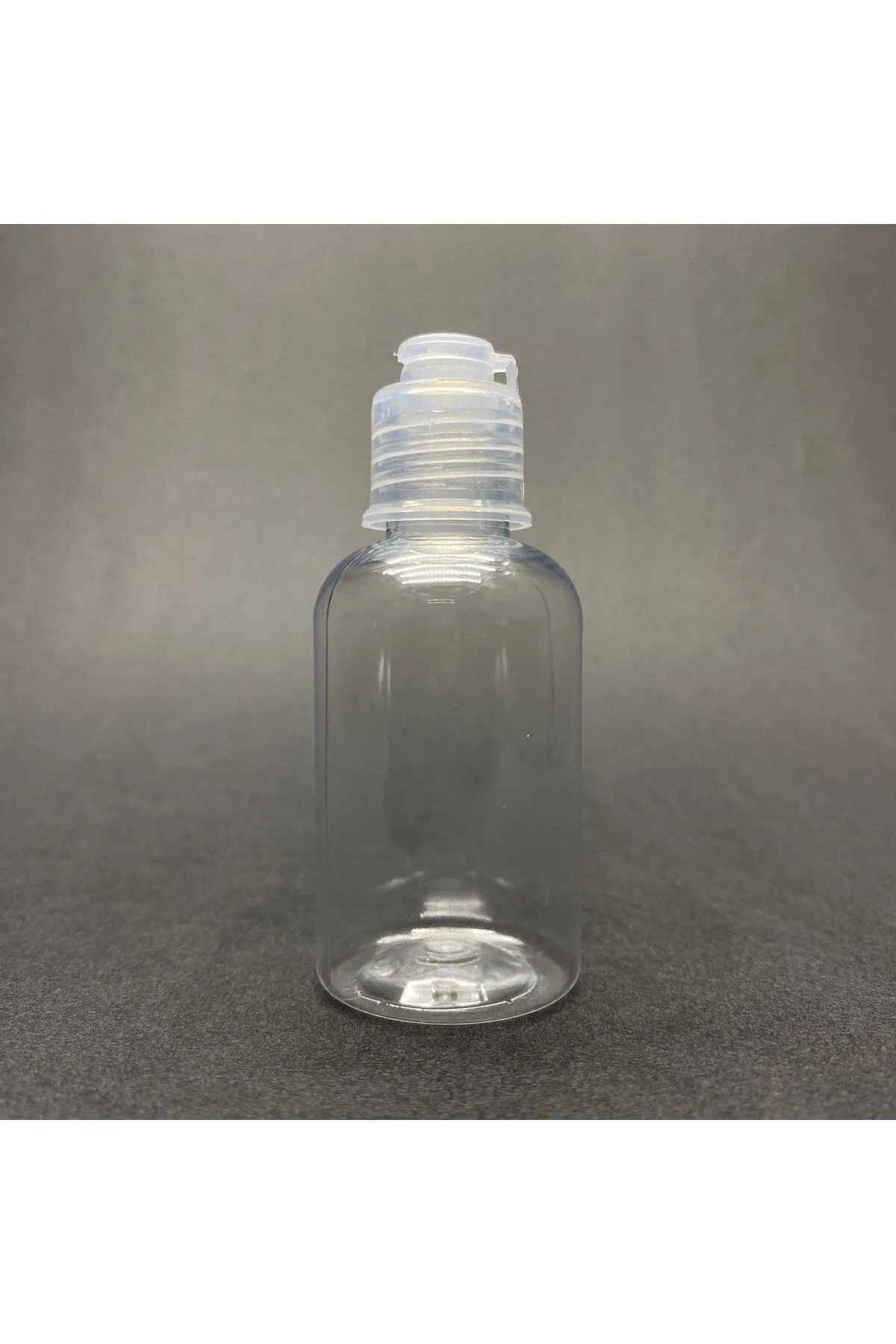 100 Adet 50 Cc Tombul Model Plastik Şişe - Yeni Şeffaf Fliptop Ka