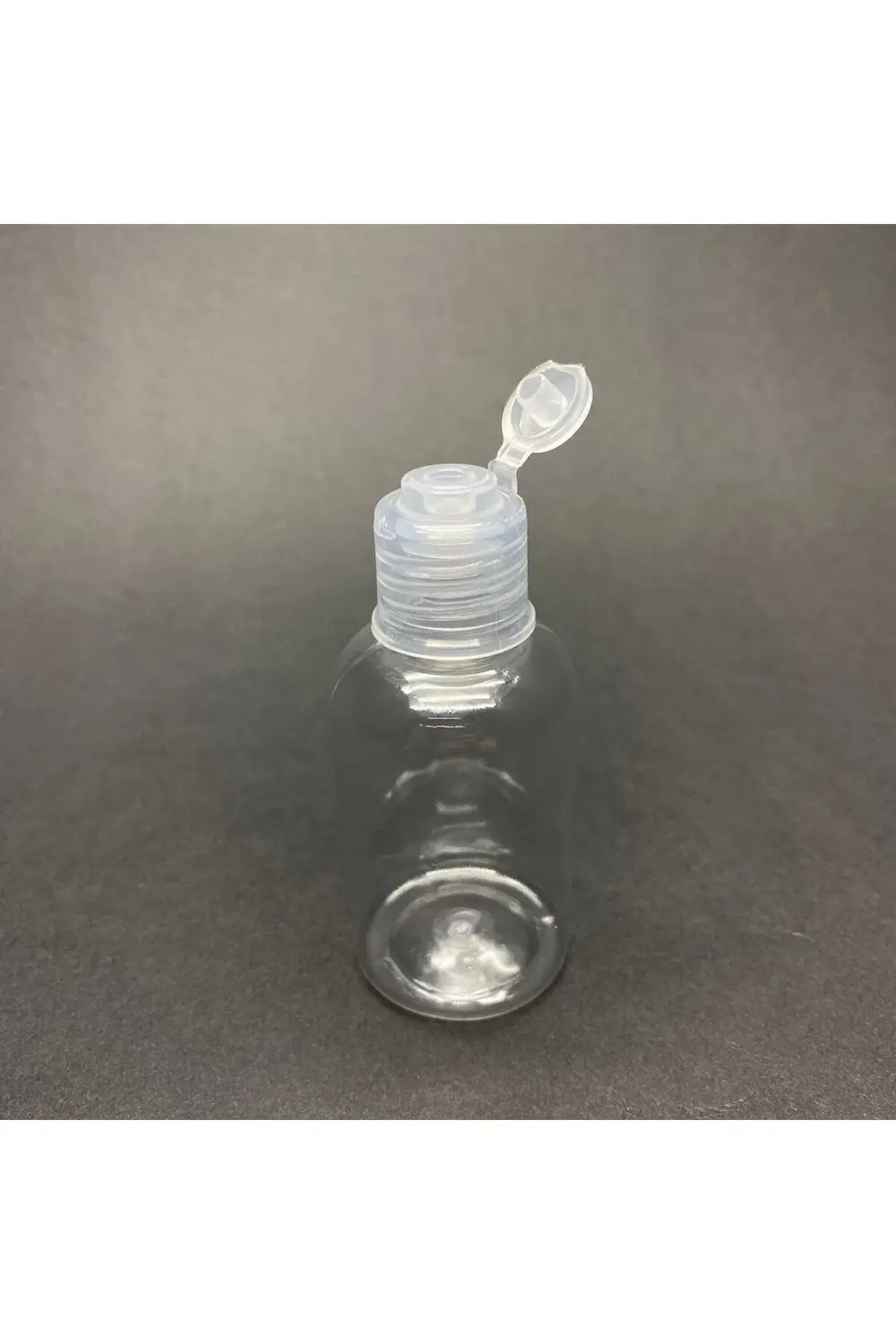 100 Adet 50 Cc Tombul Model Plastik Şişe - Yeni Şeffaf Fliptop Ka