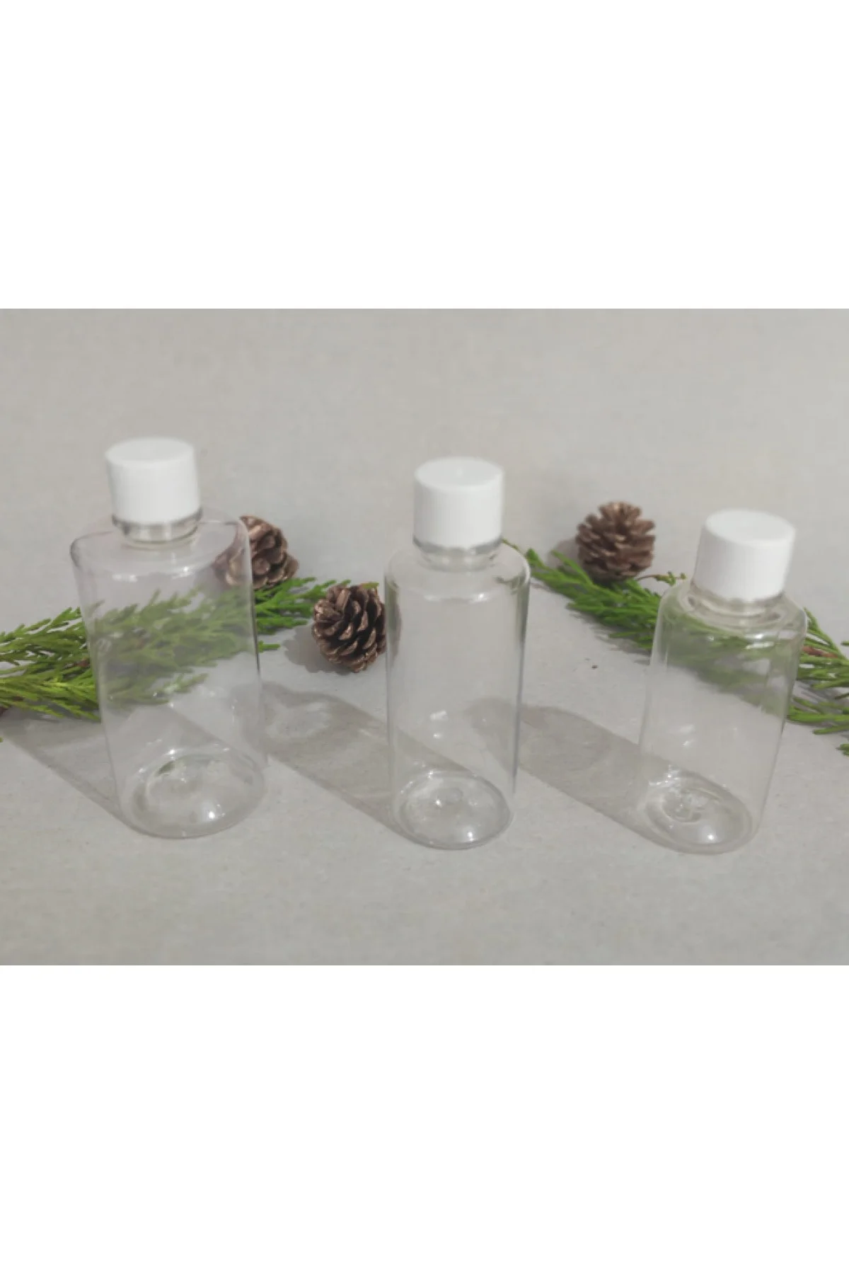 100 Adet 50 Ml Beyaz Standart Kapaklı Kolonya, Dezenfektan, Likit