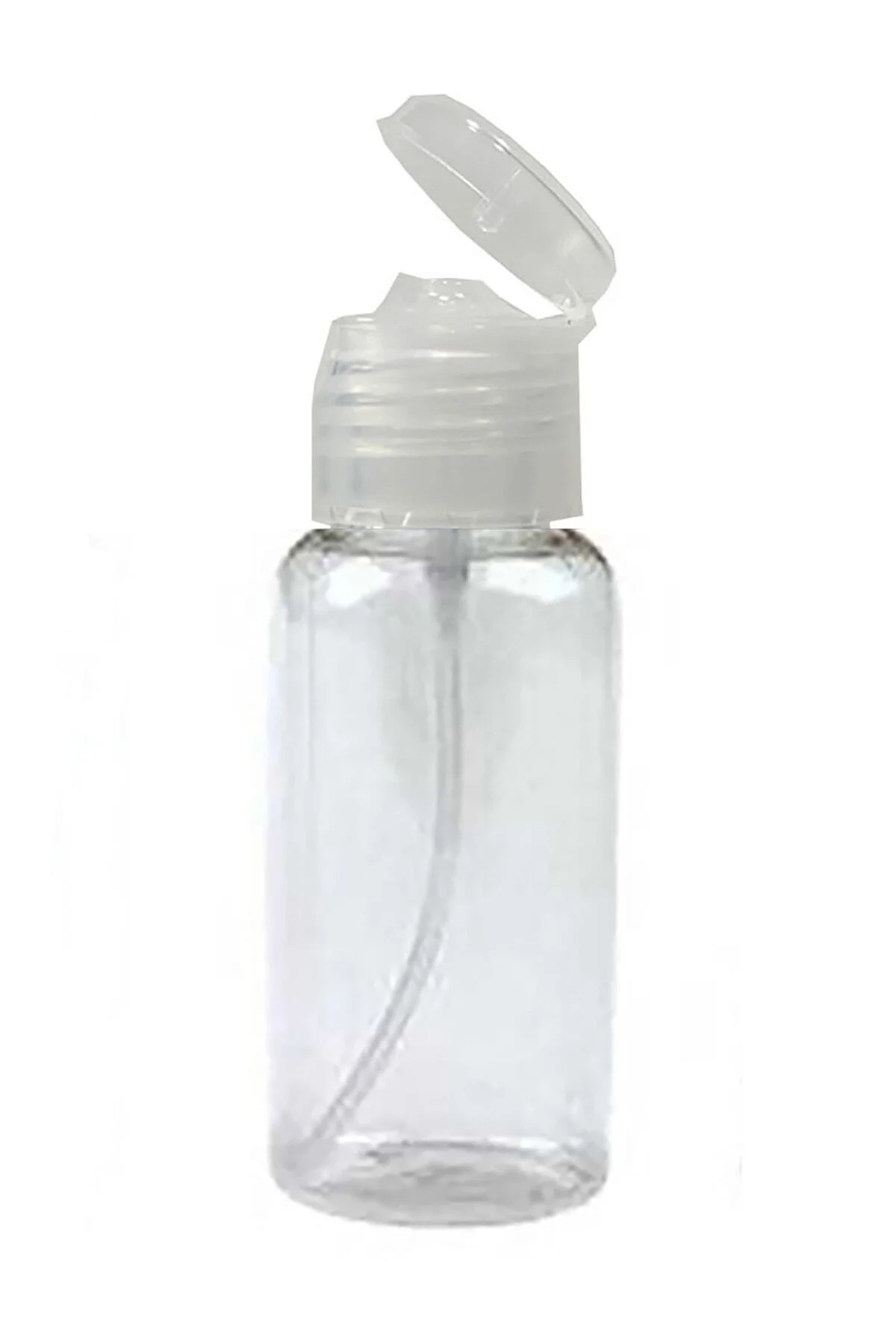 100 Adet 50 Ml Boş Şişe Şeffaf Kapak Kolonya Sıvı Dezenfektan Lik
