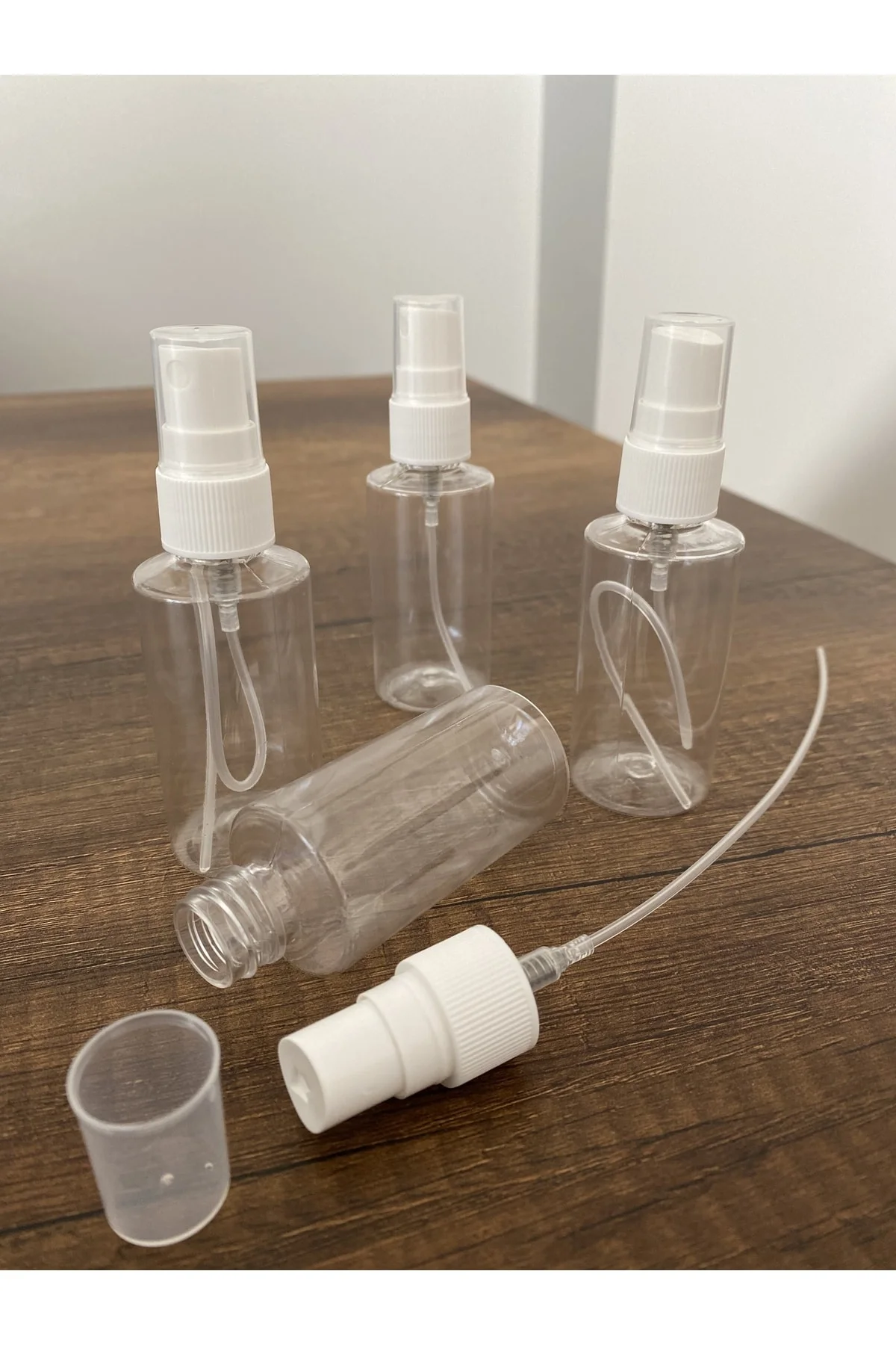 100 Adet 50 Ml Fısfıs Şişe Sprey Kapaklı Şişe Seyahat Cep Çanta K